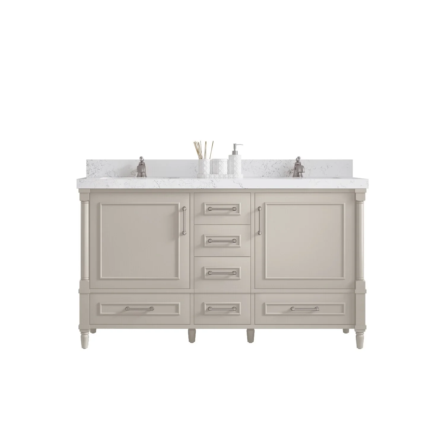Willow Collections 60 in. W x 22 in. D Aberdeen Double Sink Bathroom Vanity with Countertop