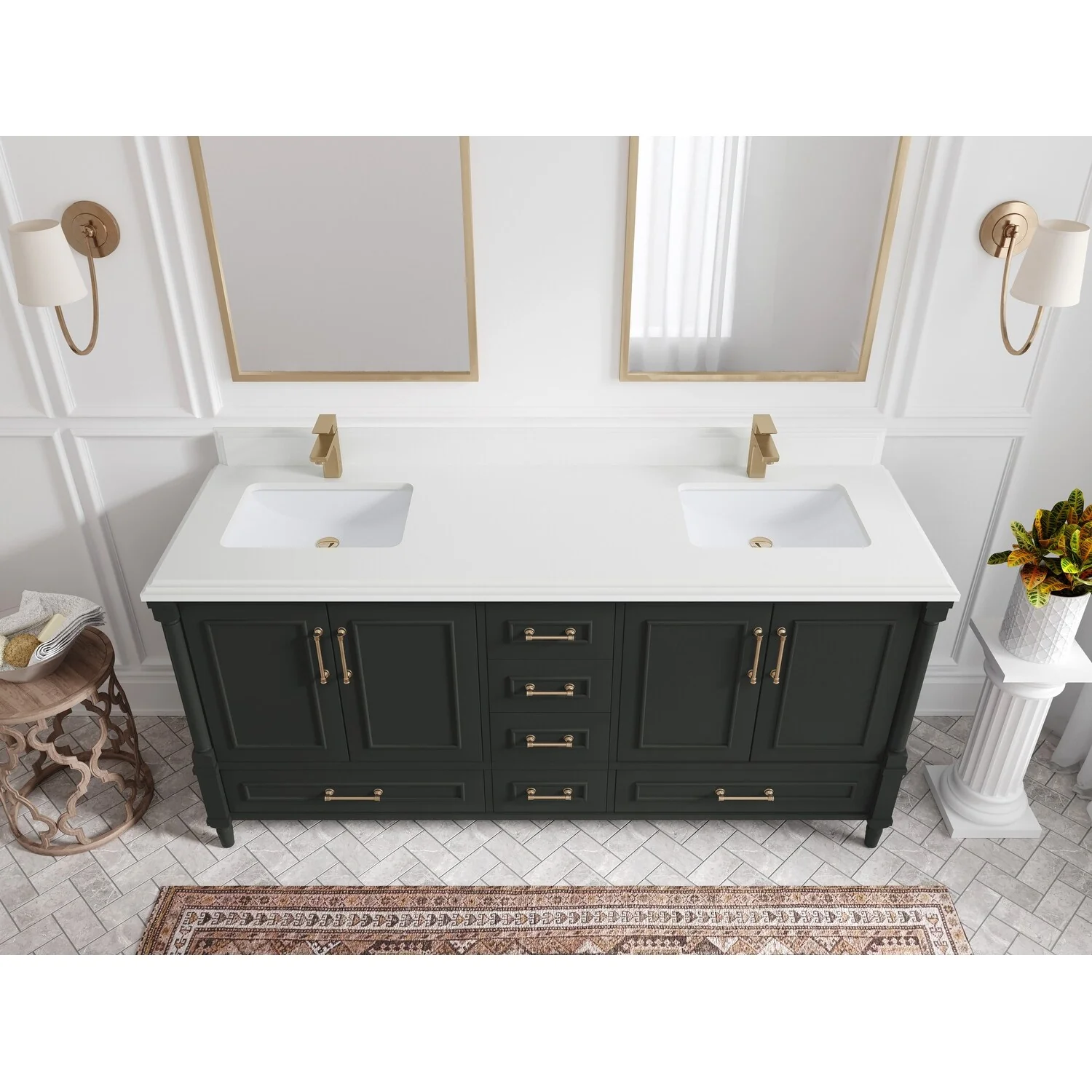 Willow Collections 72 in. W x 22 in. D Aberdeen Double Sink Bathroom Vanity with Countertops