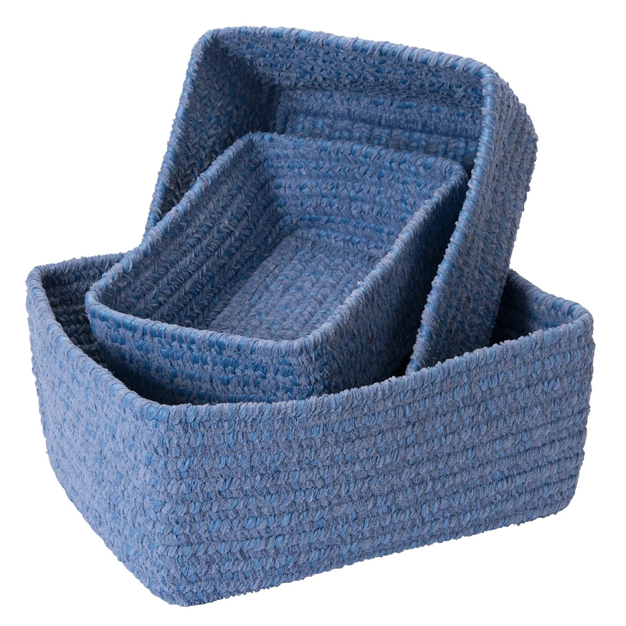 Chenille Soft Nursery Nesting 3-Piece Basket Set