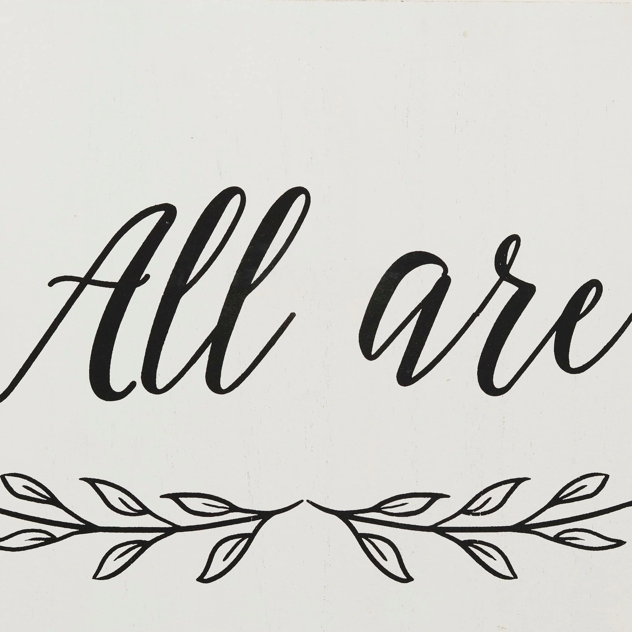 Farmhouse All Are Welcome Here Vertical White Wood Wall Plaque, 47.25