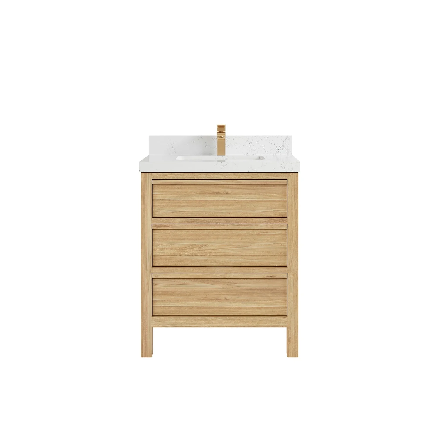 Willow Collections 30 in. W x 22 in. D Elizabeth Solid Teak Wodd Single Sink Bathroom Vanity with Countertop