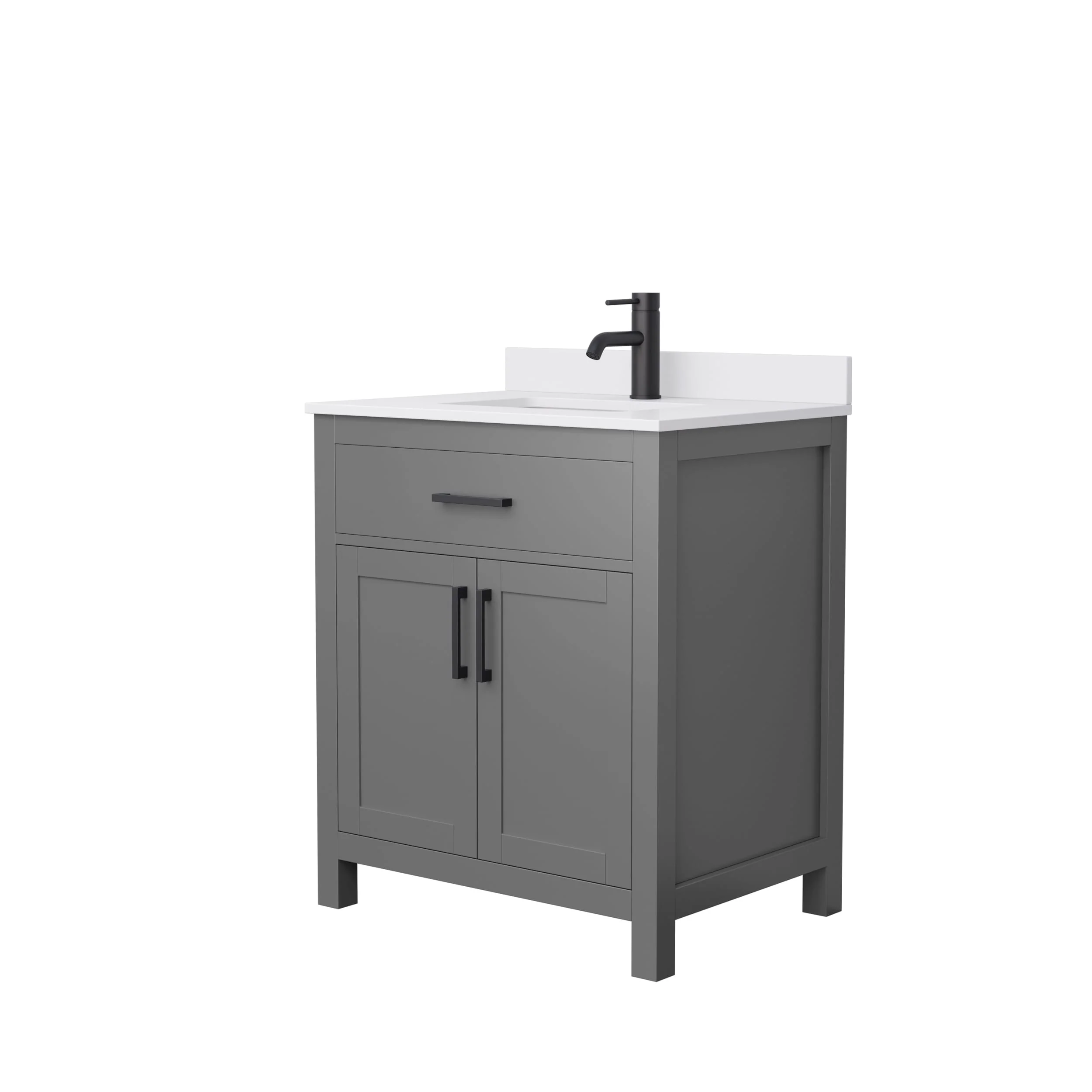 Beckett 30 Inch Single Vanity, Cultured Marble Top