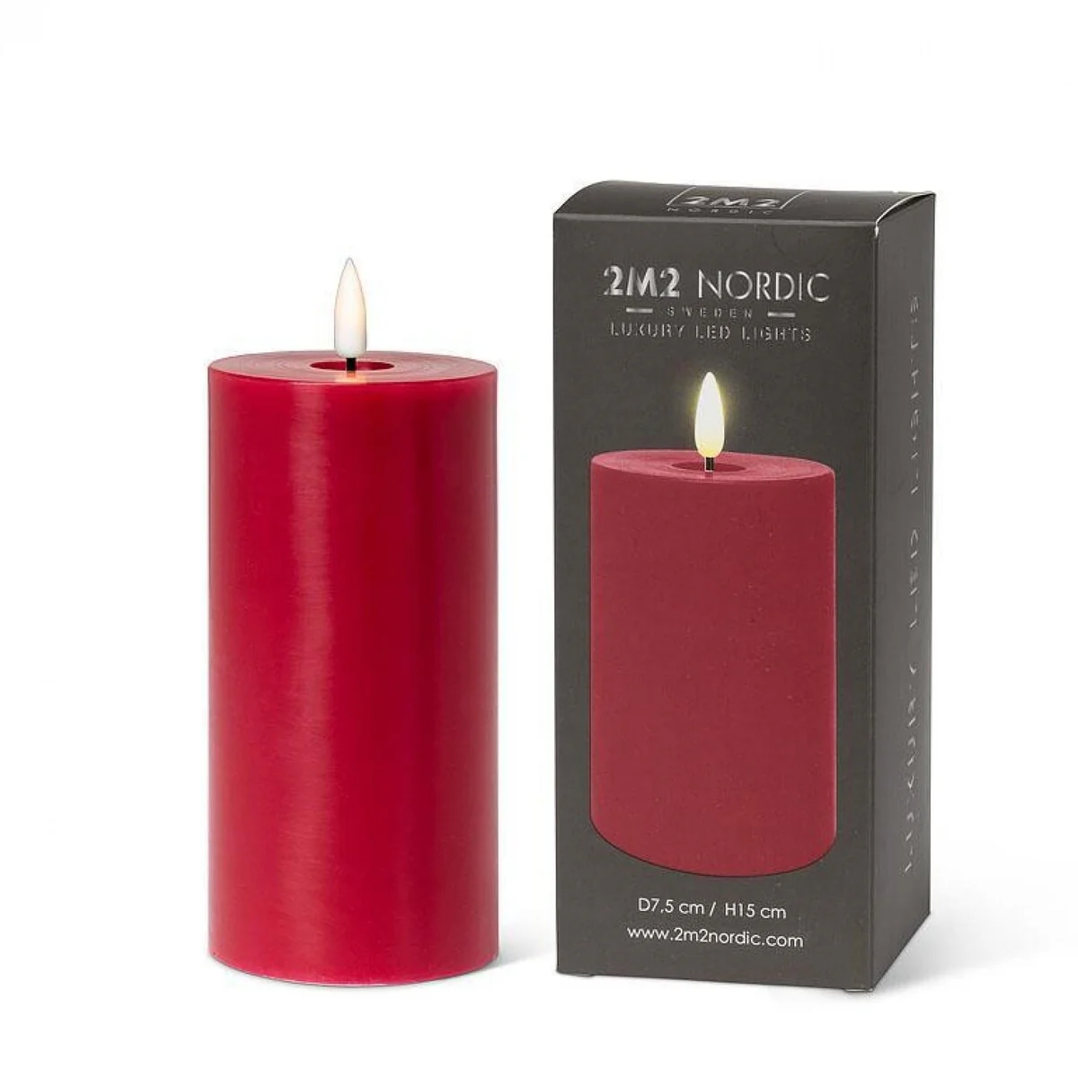Red Flameless Led Pillar Candle