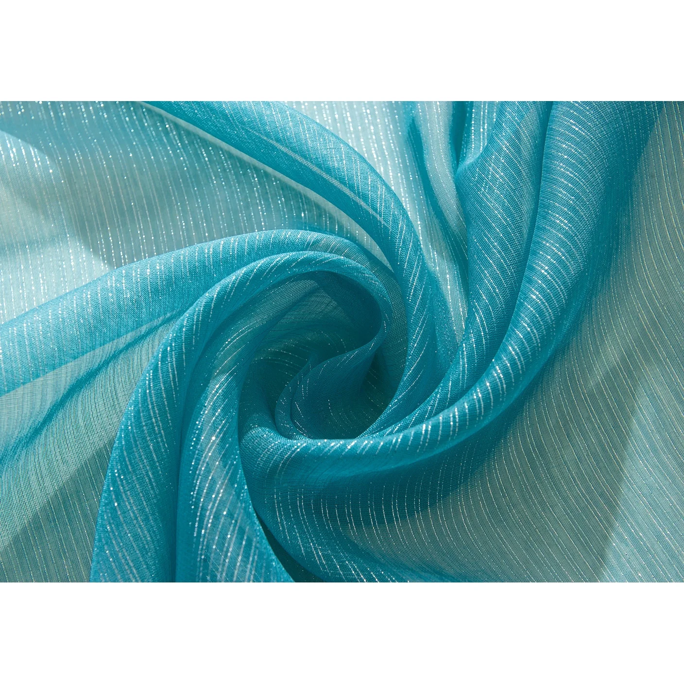 Lonnie Metallic Stripe Sheer Window Curtain Panel 90 inch