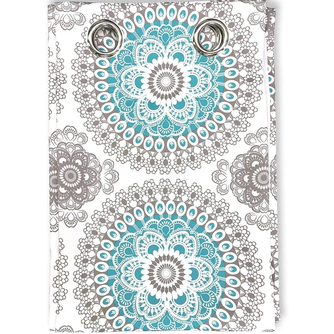 DriftAway Bella Medallion Printed Room Darkening Grommet Window Curtain Panel Pair