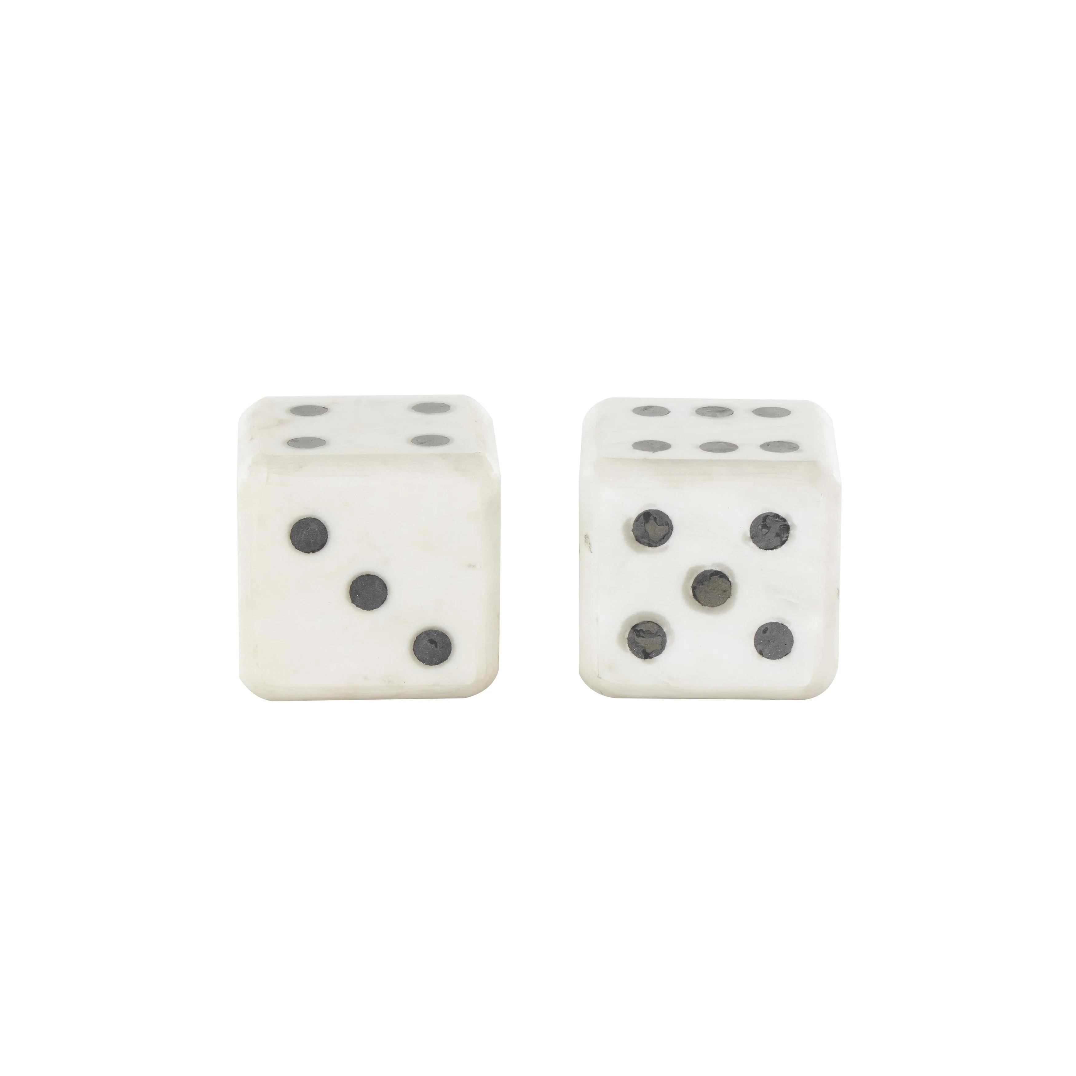 Marble Dice Decorative Bookends - Set of 2 Black, White or Green - Roche River Decor