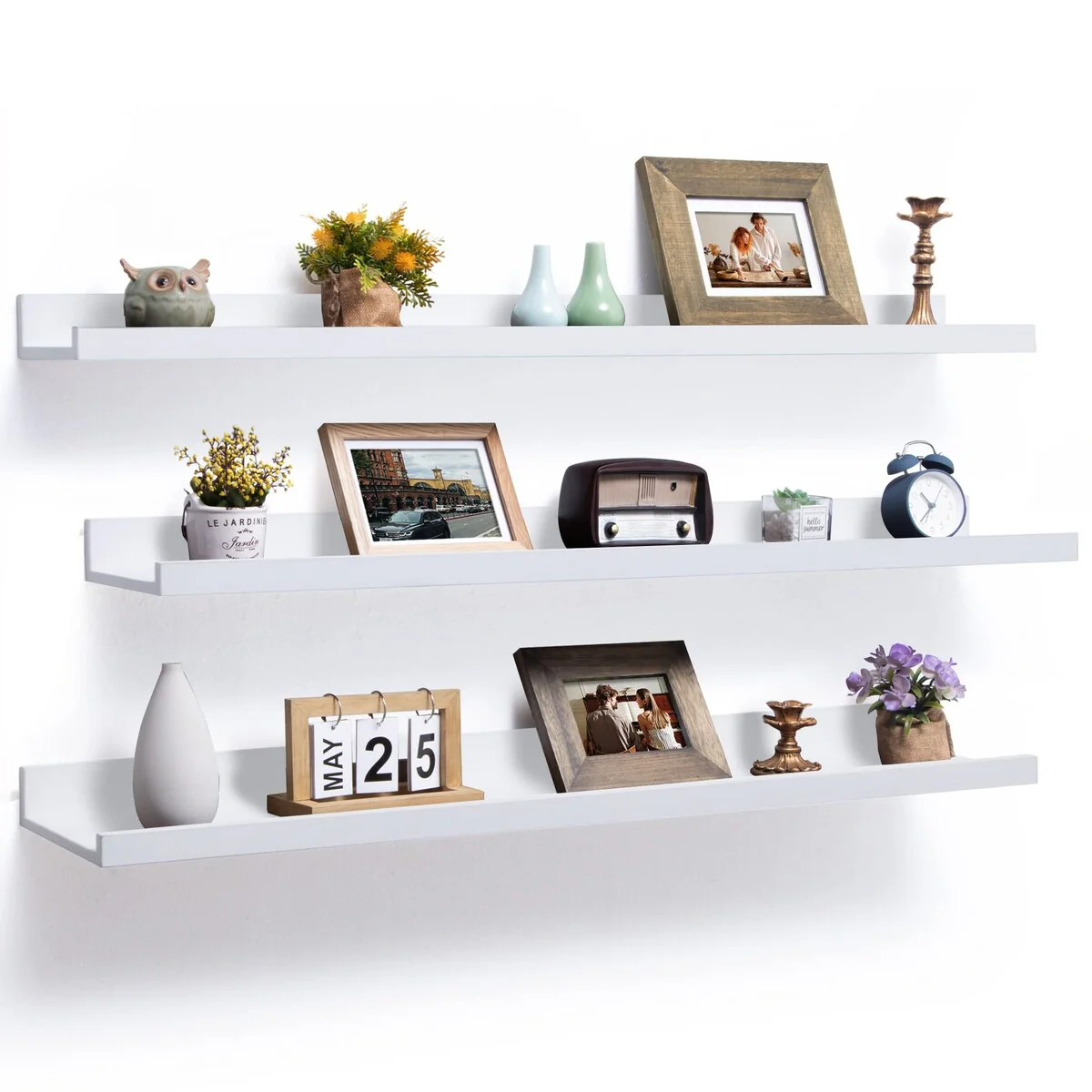 Picture Ledge Shelf, Floating Shelves Wall Mounted Set of 3