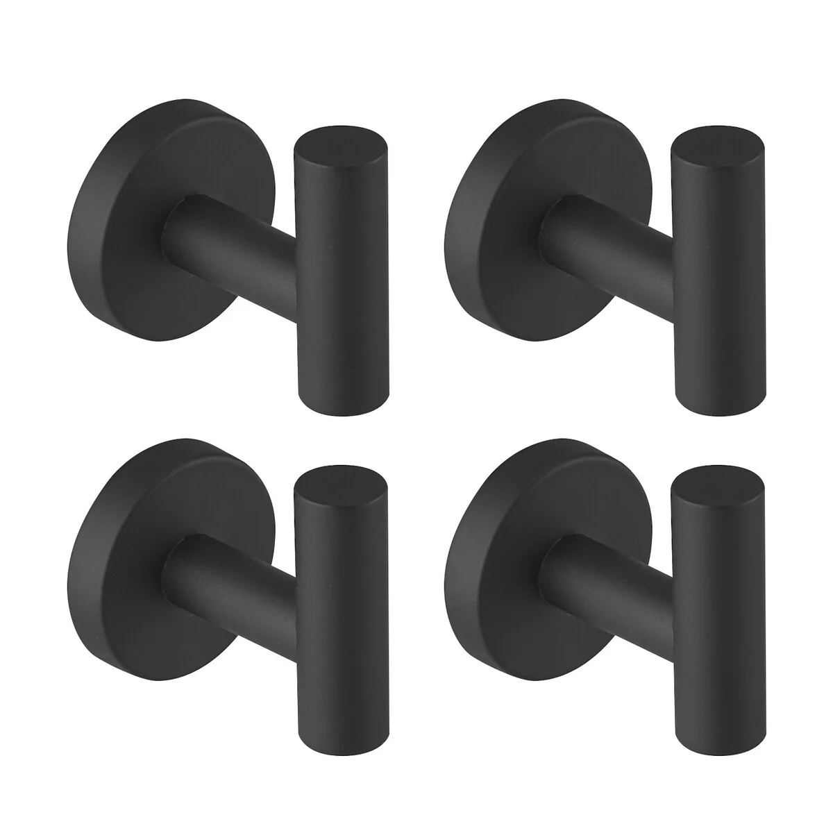 Bathroom Robe Hook Round Towel Hook in Stainless Steel(4-Pack)