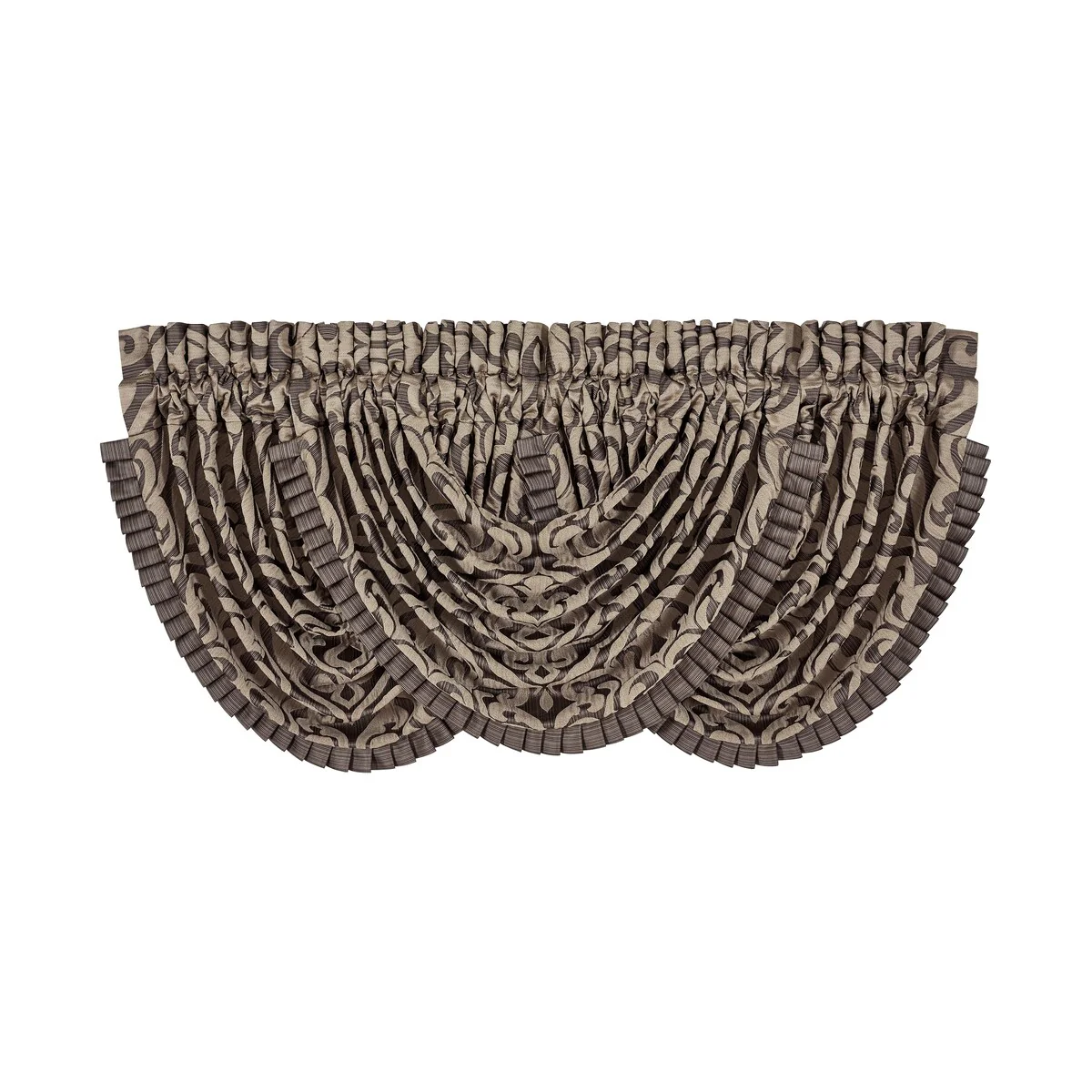 J. Queen New York Astoria Brown Window Waterfall Valance