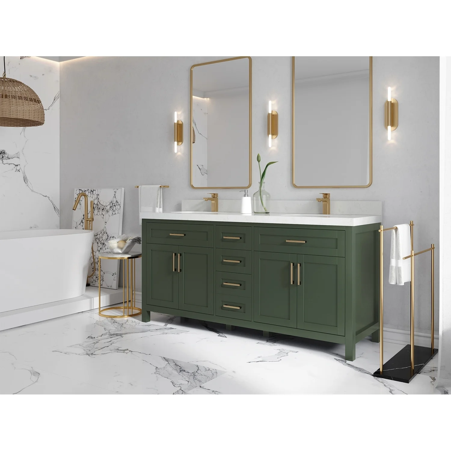 Willow Collections 72 in. W x 22 in. D Cambridge Double Sink Bathroom Vanity with Countertop