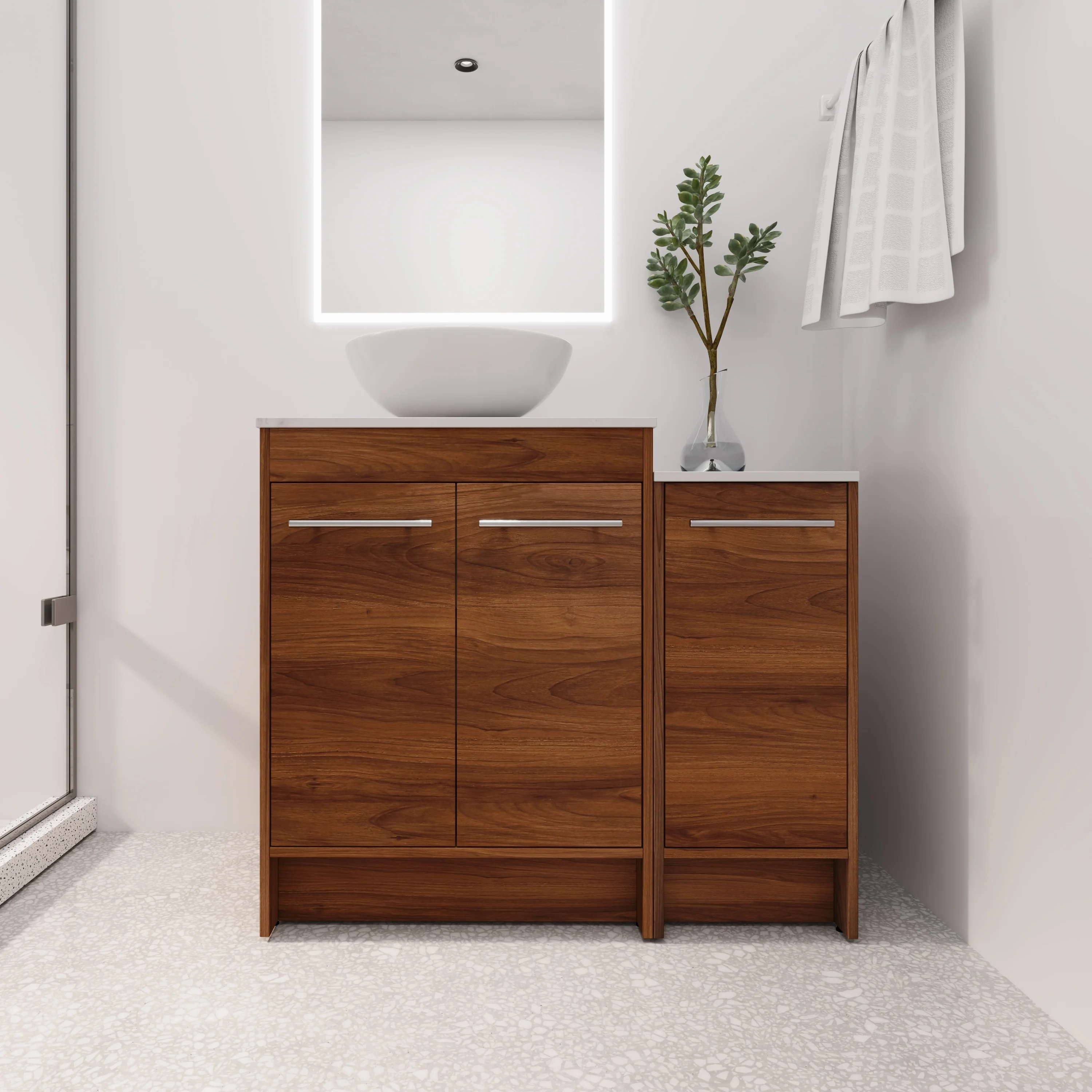 BNK 24/36/48/60 Inch Bathroom Vanity with Sink, Freestanding Bathroom Vanity with Soft Close Doors and Adjustable Shelf