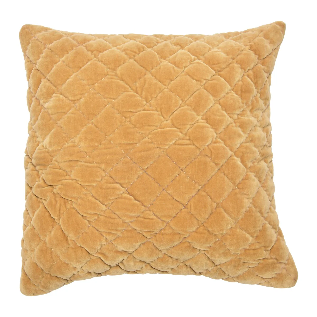 Square Quilted Velvet Pillow Cover