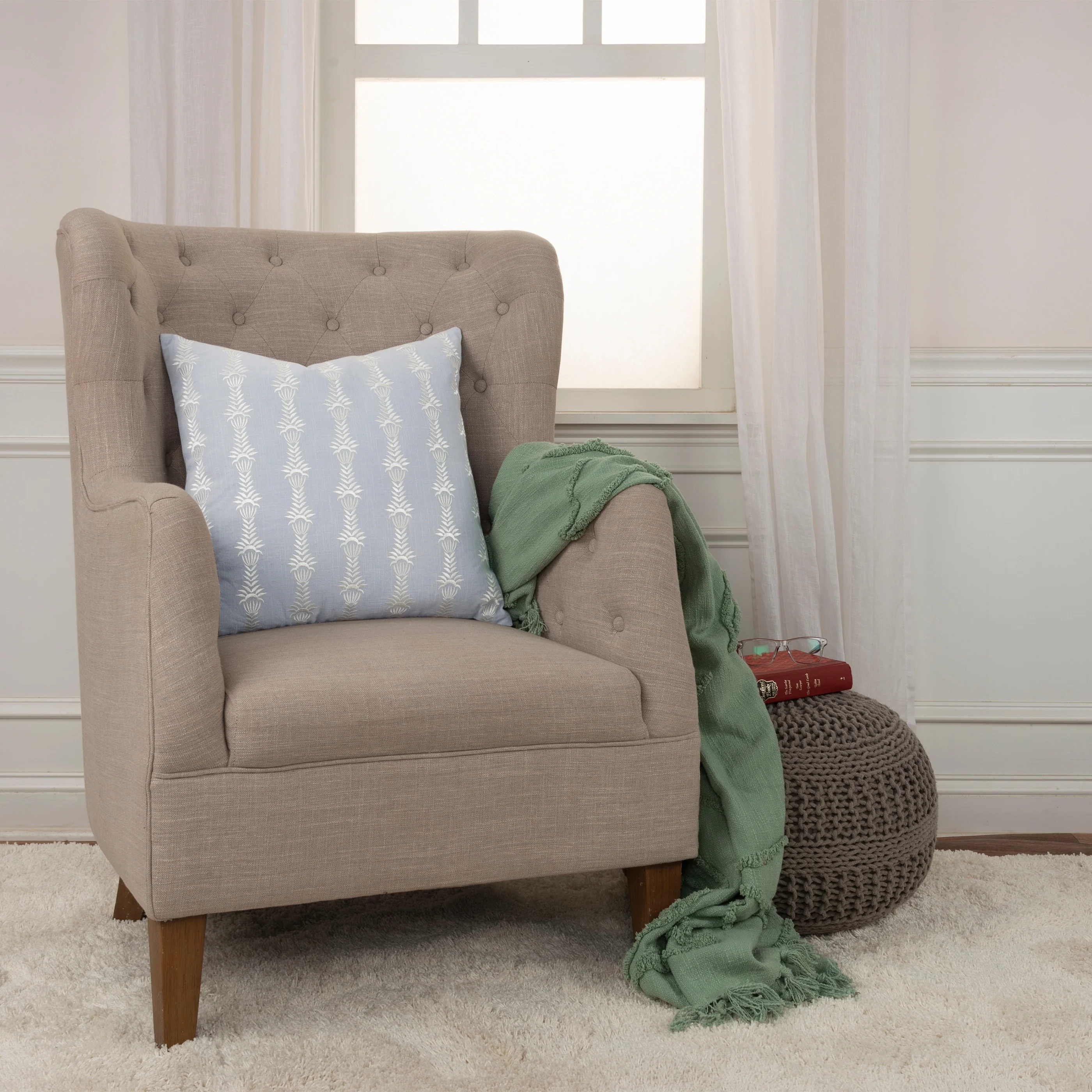 Rizzy Home Embroidered Throw Pillow