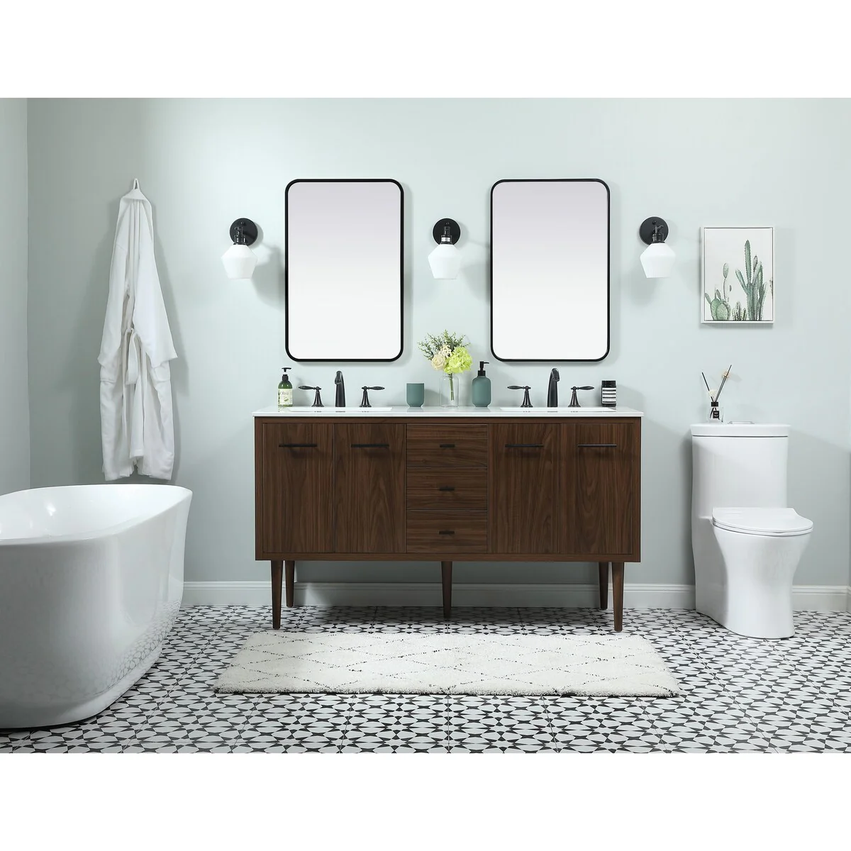 Fern 60 Inch Double Bathroom Vanity