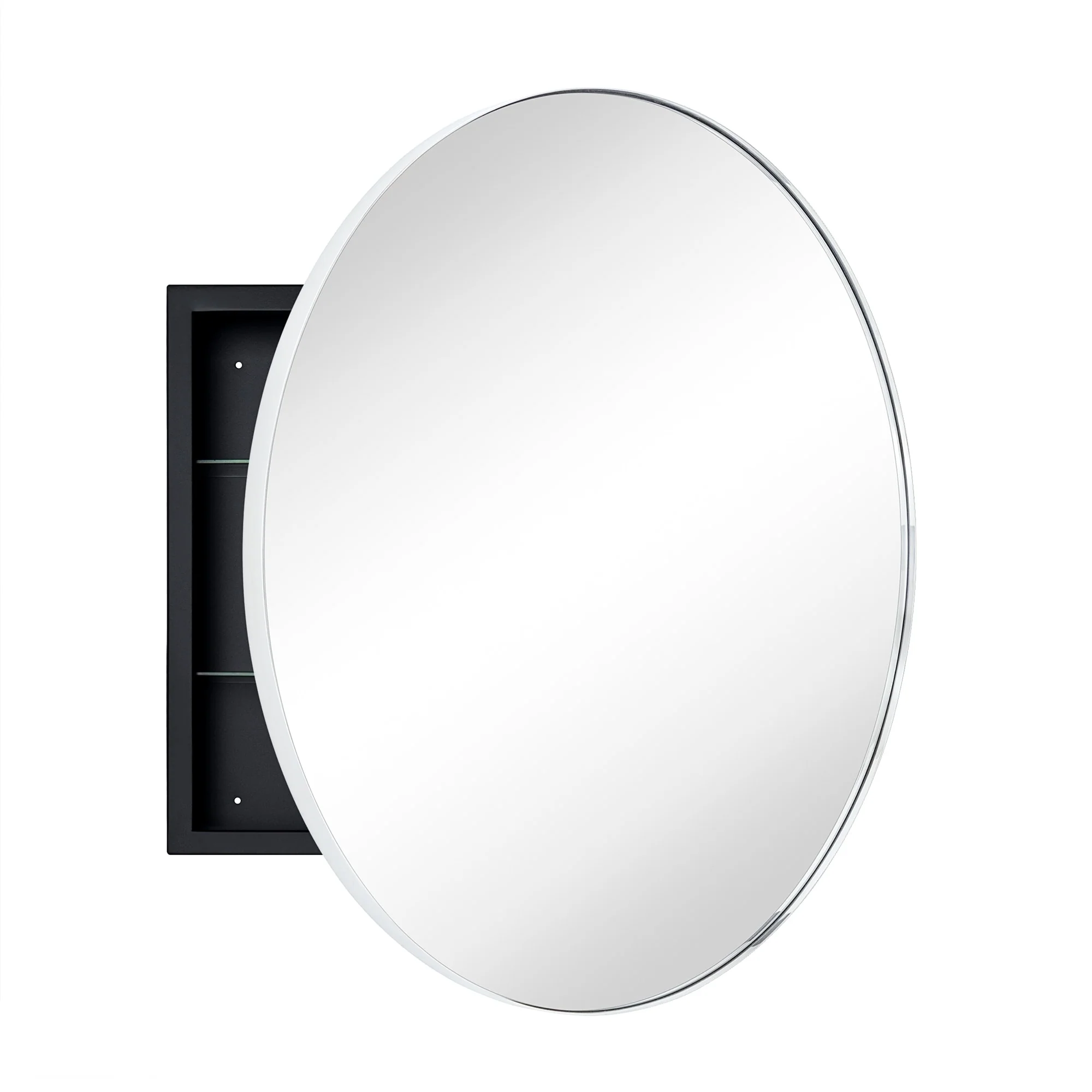 TEHOME Myriel Surface Mount Framed Round Medicine Cabinet with Mirror
