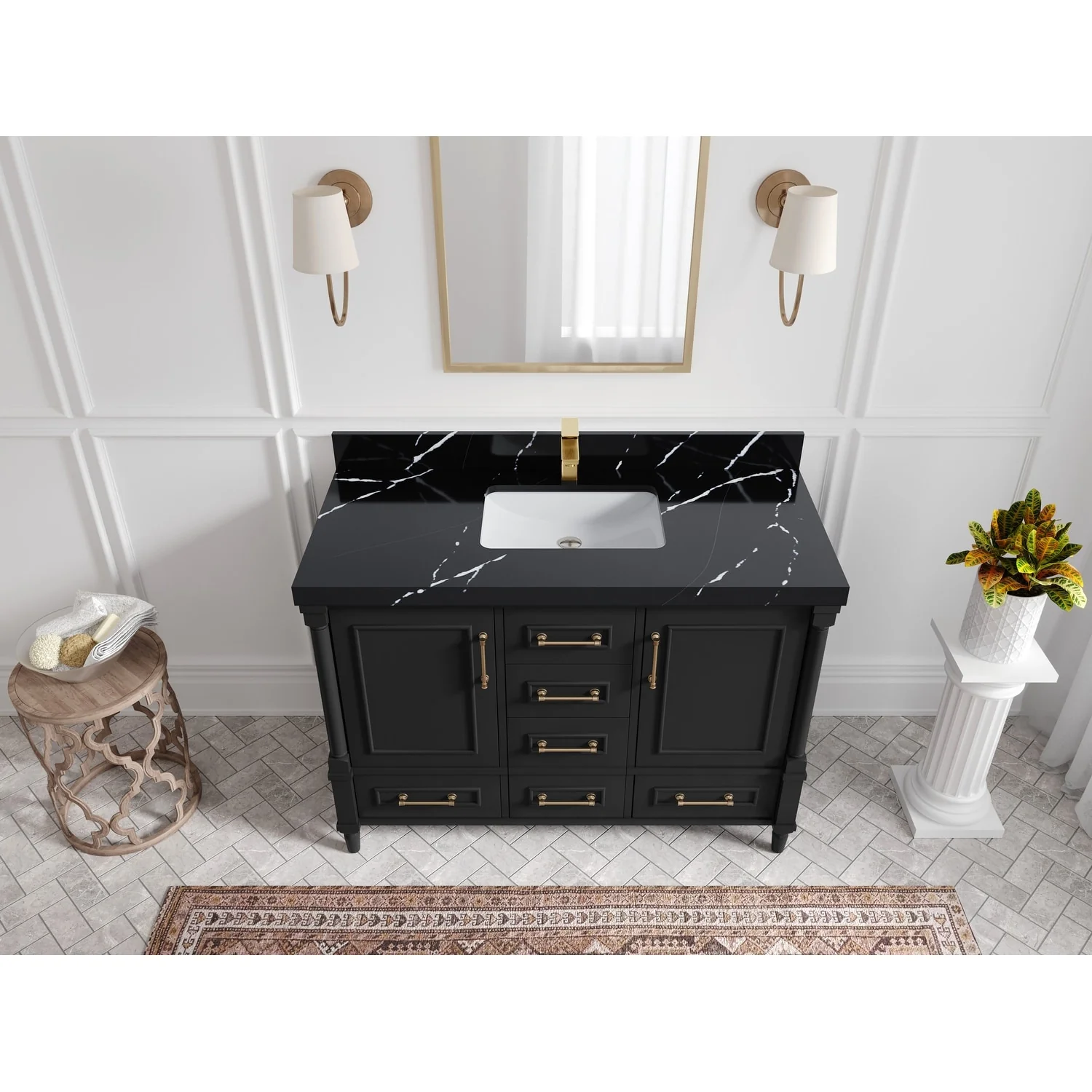 Willow Collections 48 in. W x 22 in. D Aberdeen Single Bowl Sink Bathroom Vanity with Countertop