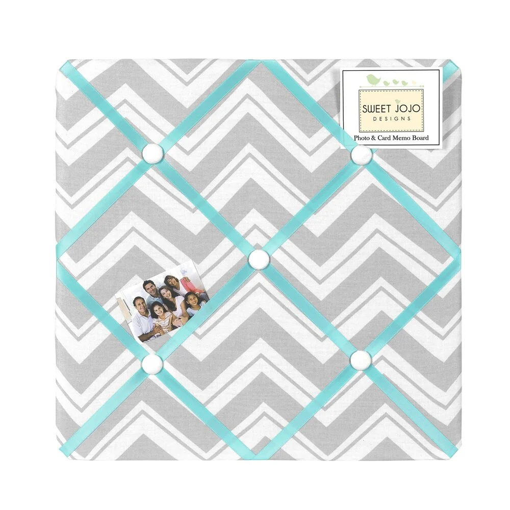 Sweet JoJo Designs Turquoise and Grey Zig Zag Bulletin Board