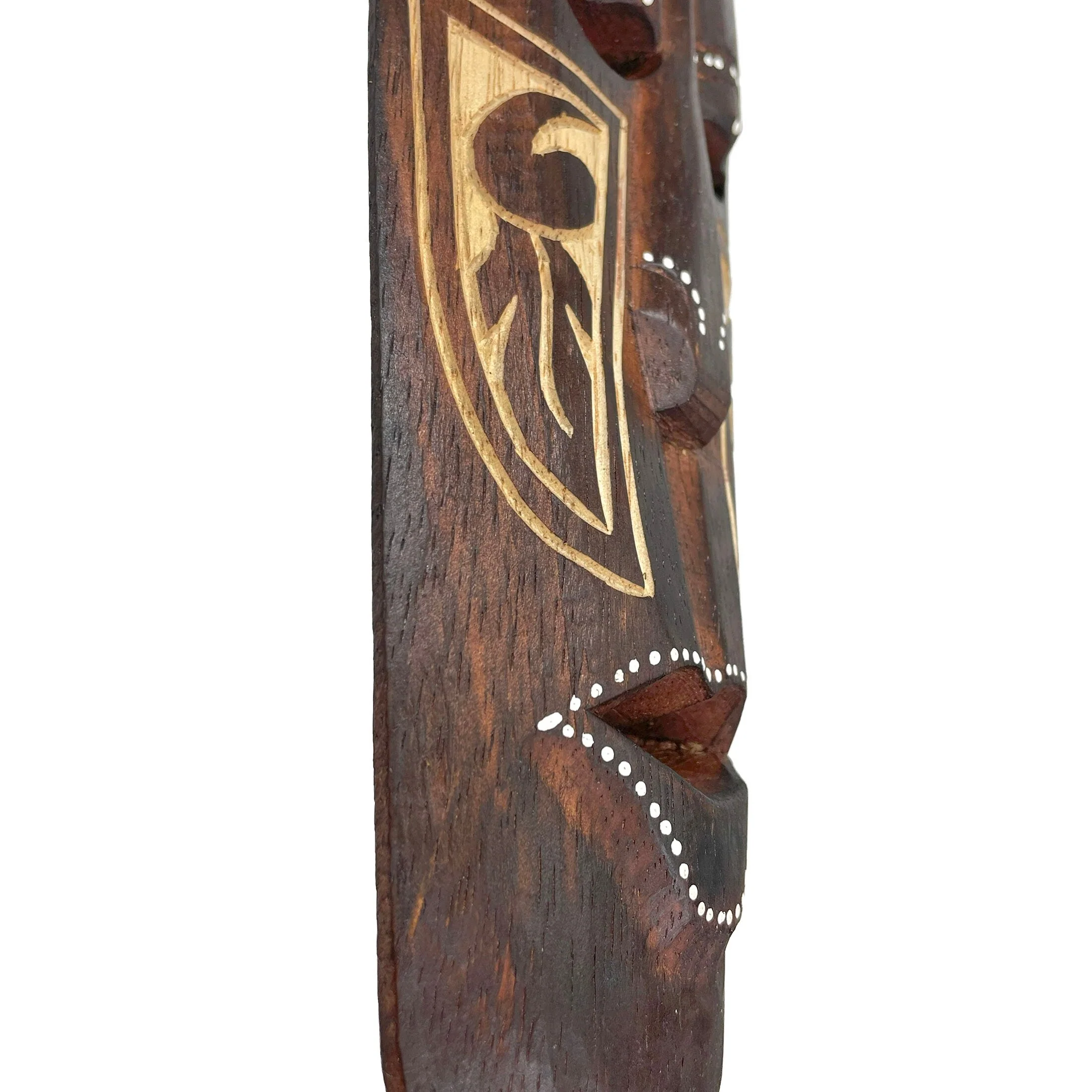 Hand Painted Carved African Tribal Tiger Wall Mask