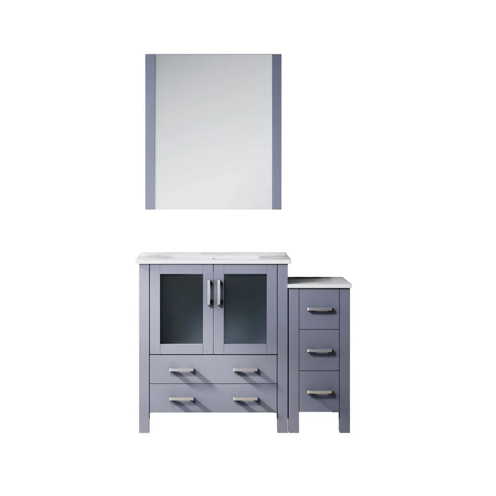 Volez Bath Vanity with Side Cabinet and Mirror