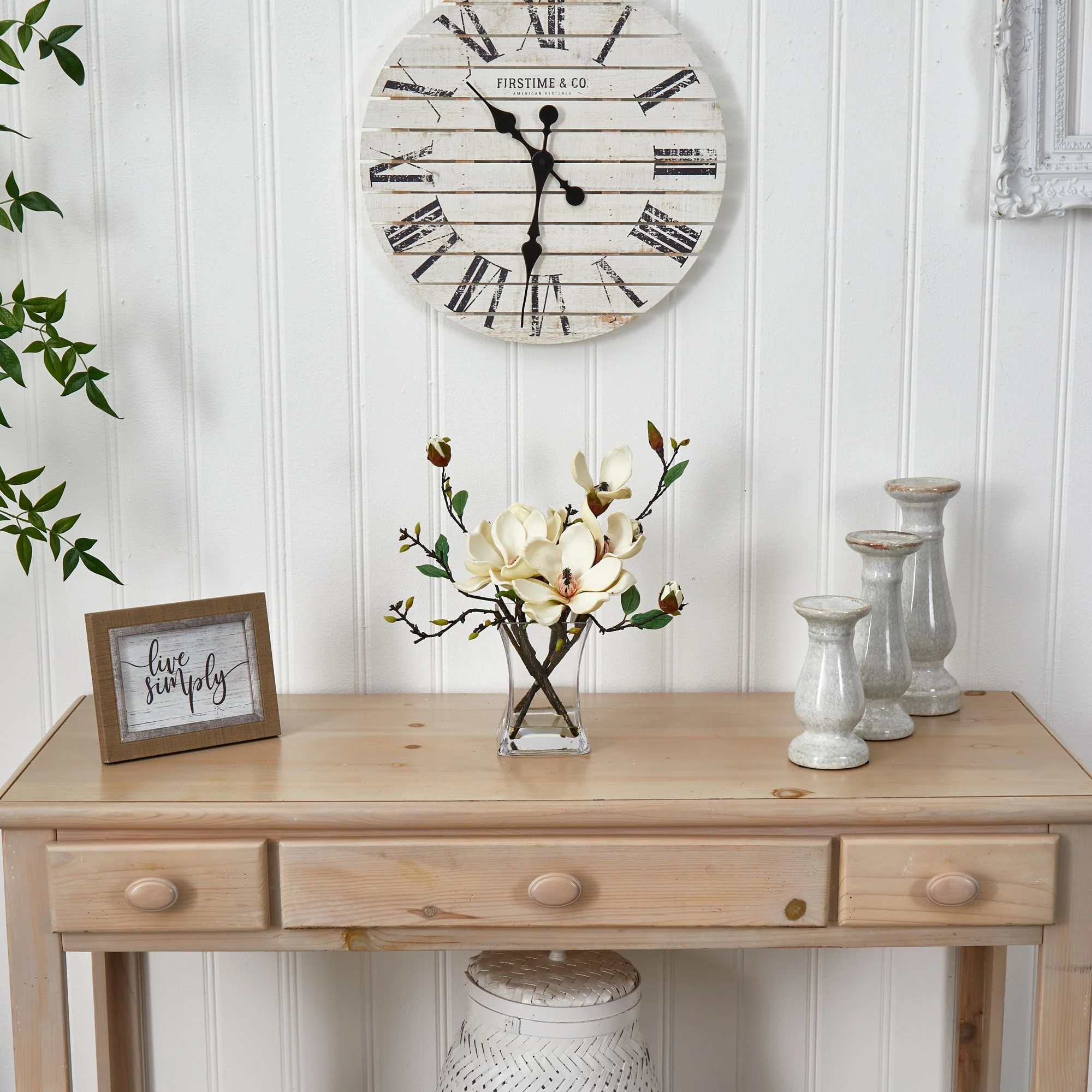 Magnolia Arrangement w/Vase - Green