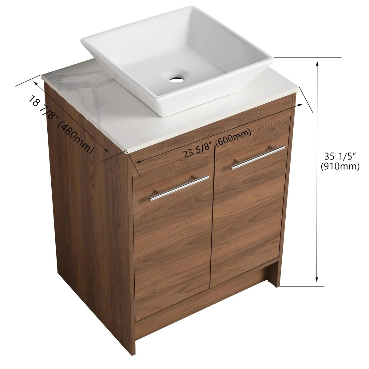 Bathroom Vanity With Sink In 24/36/48/60 Inch, Freestanding Bathroom Vanity With Soft Close Door