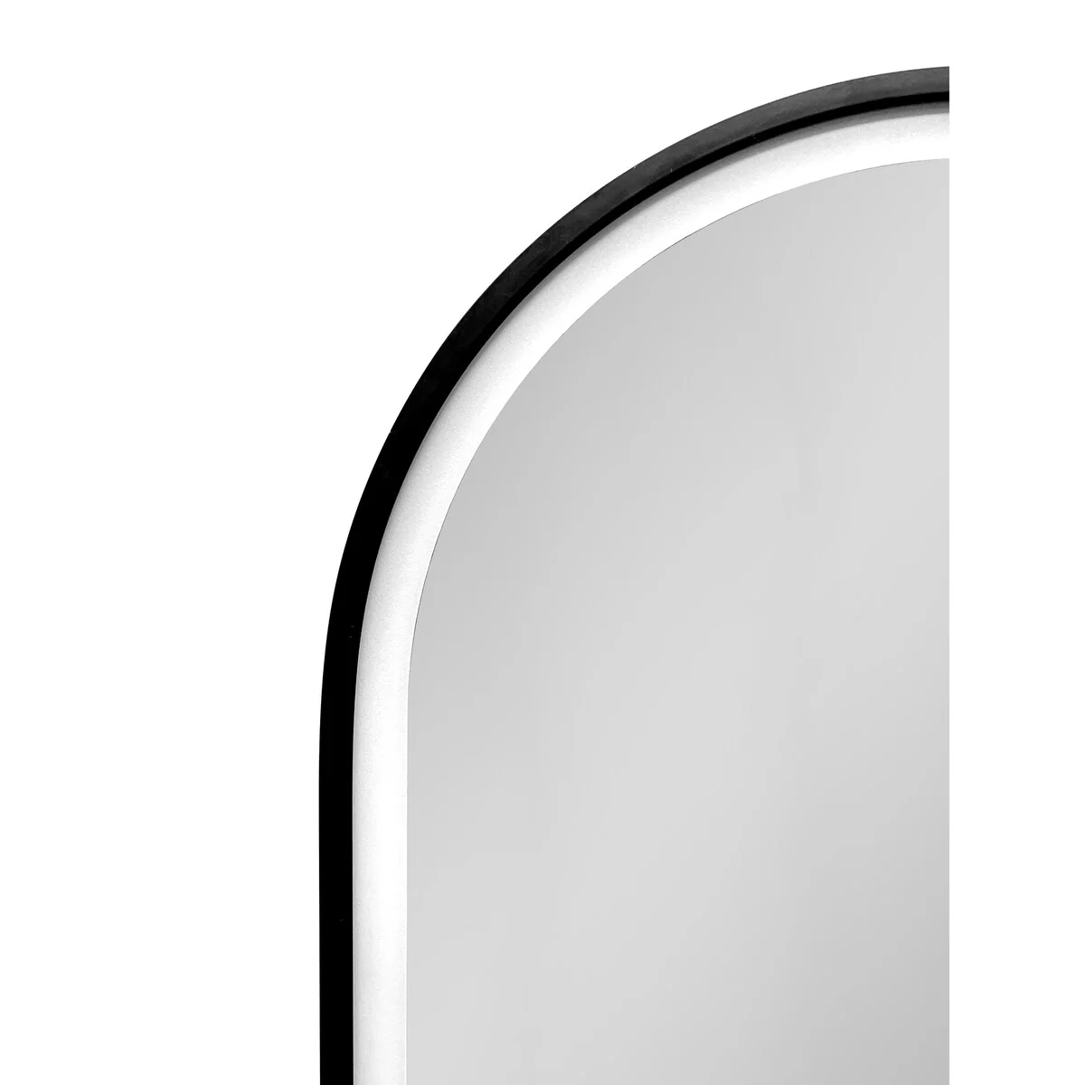 LED Oval Black Metal Framed Wall mount Bathroom Medicine Cabinet