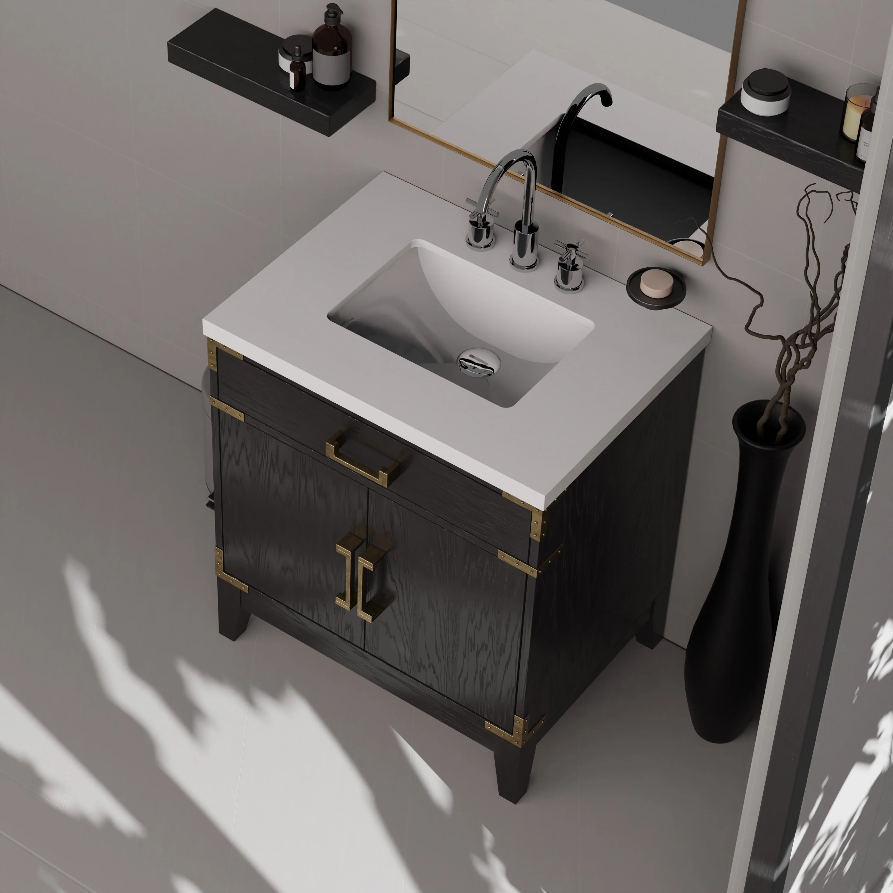 Laurel Bath Vanity Quartz Top, Sink and Faucet
