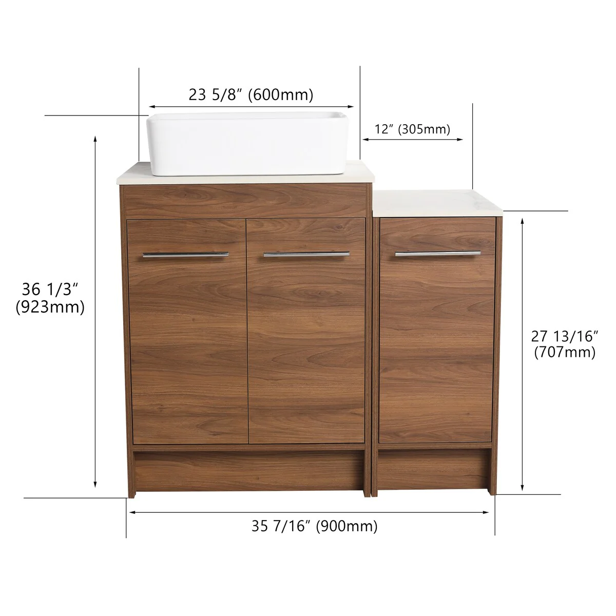 Bathroom Vanity With Sink In 24/36/48/60 Inch, Freestanding Bathroom Vanity With Soft Close Door