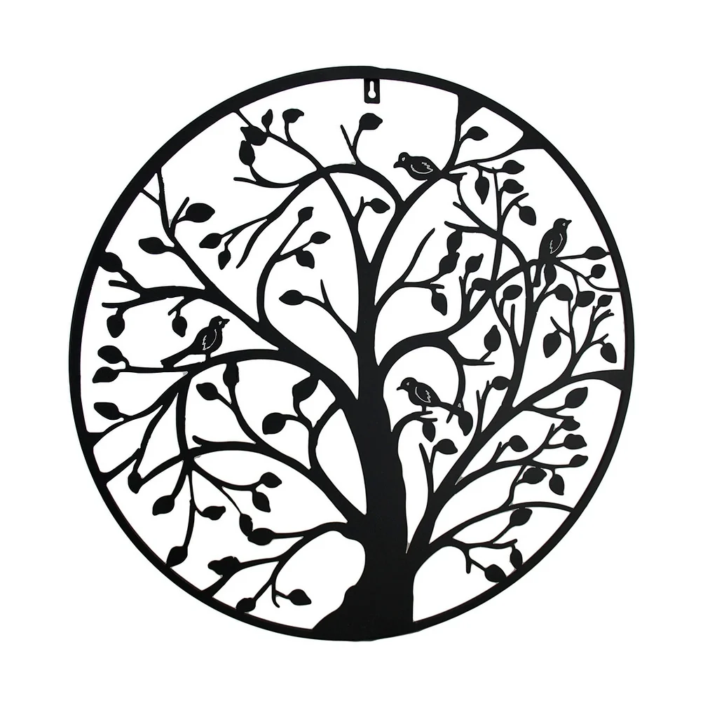 Birds In A Tree Decorative Metal Wall Hanging 24 In.