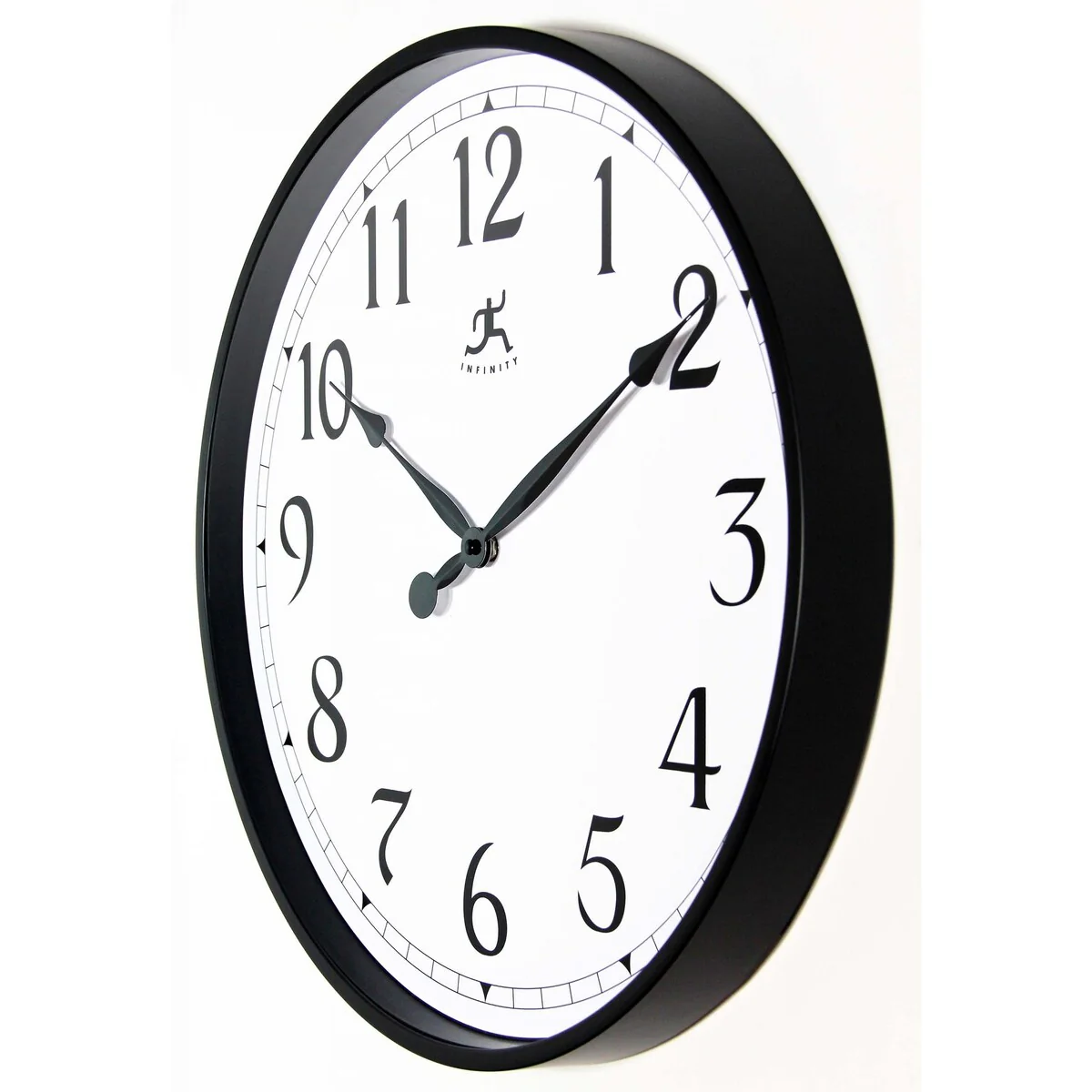 Black Office Clock Large Easy to Ready 18 inch Simple Wall Clock - 18 x 1.65 x 18