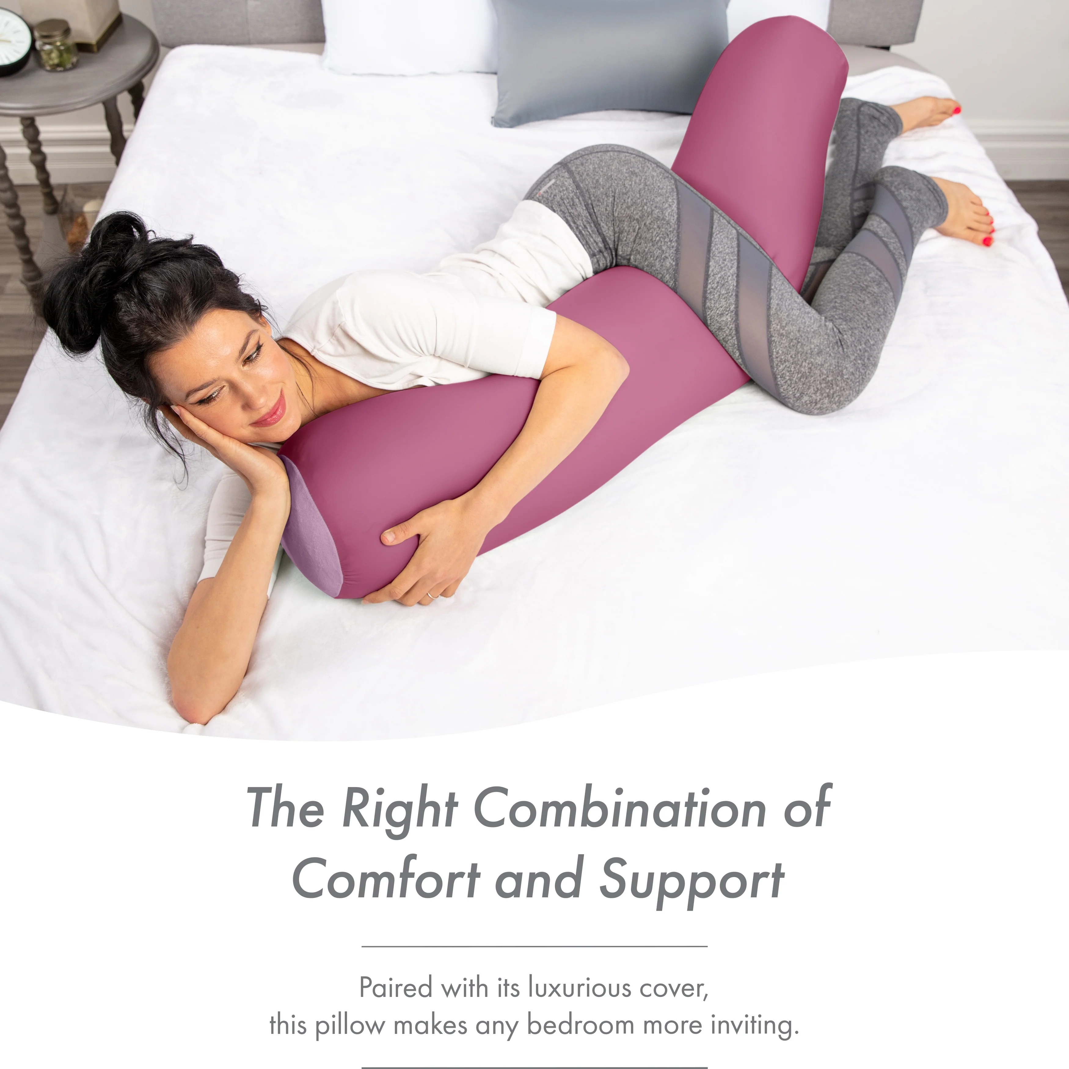 Straight Body Pillow, Premium Microbead,Side Sleeping / Pregnant Women