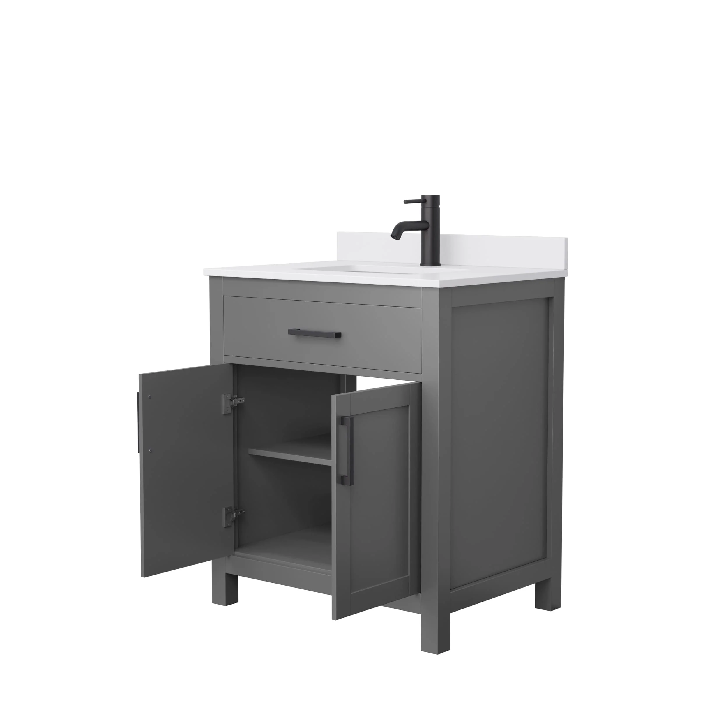 Beckett 30 Inch Single Vanity, Cultured Marble Top