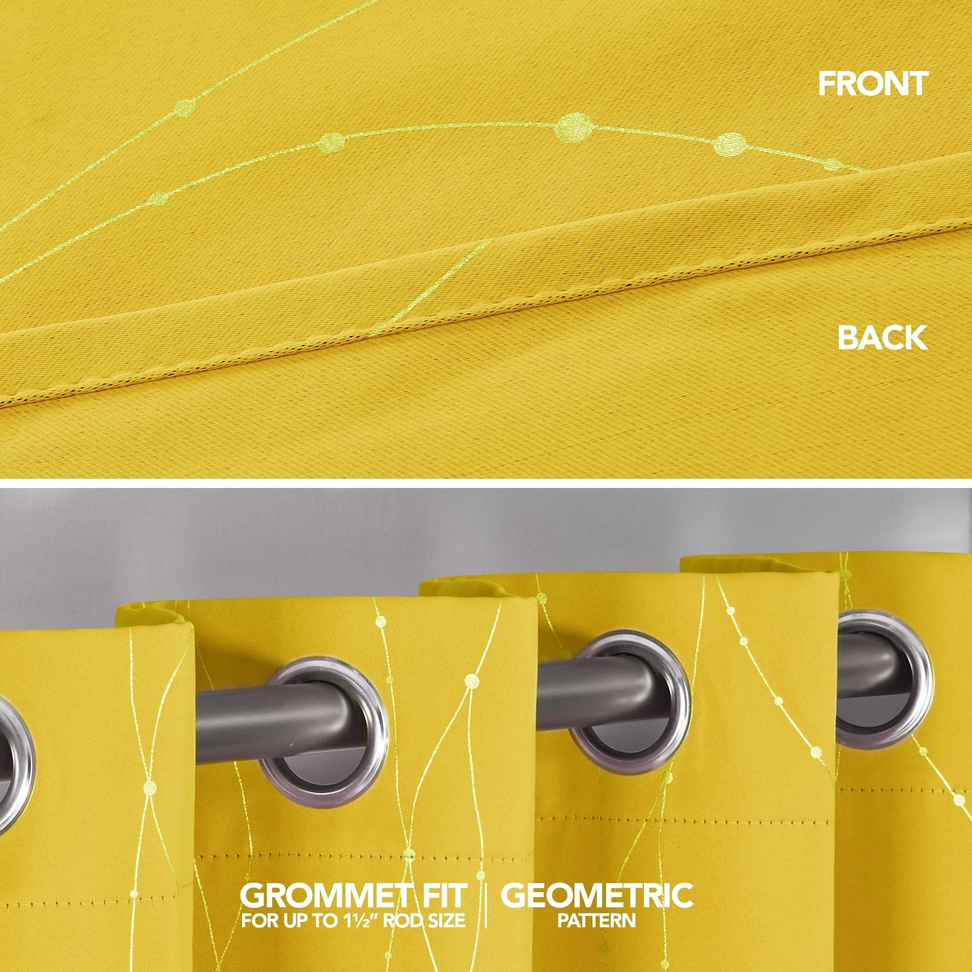 Deconovo Wave Line with Dots 52 Width Curtains Pair(2 Panel)