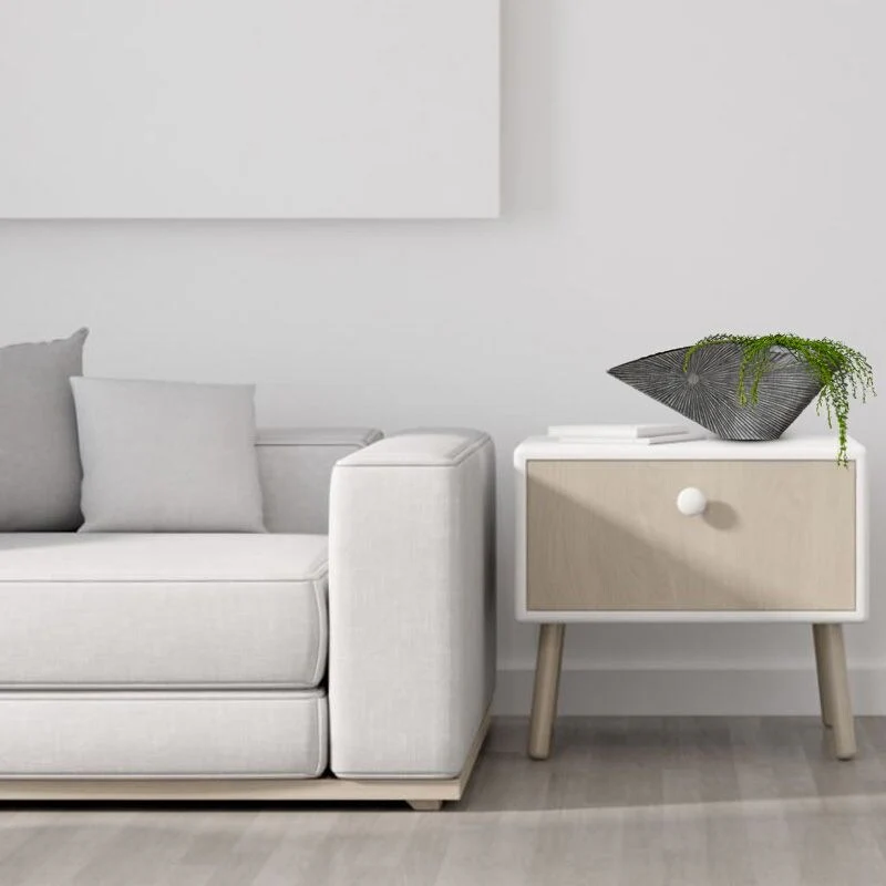Grey Asymetrical Polyresin Vase