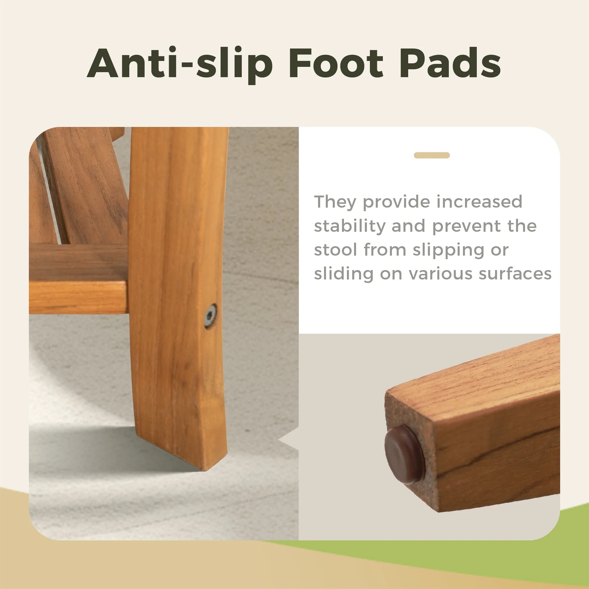 Bathroom Stool with Storage Shelf, Teak Shower Bench Waterproof Wood Bench, Shower Seat