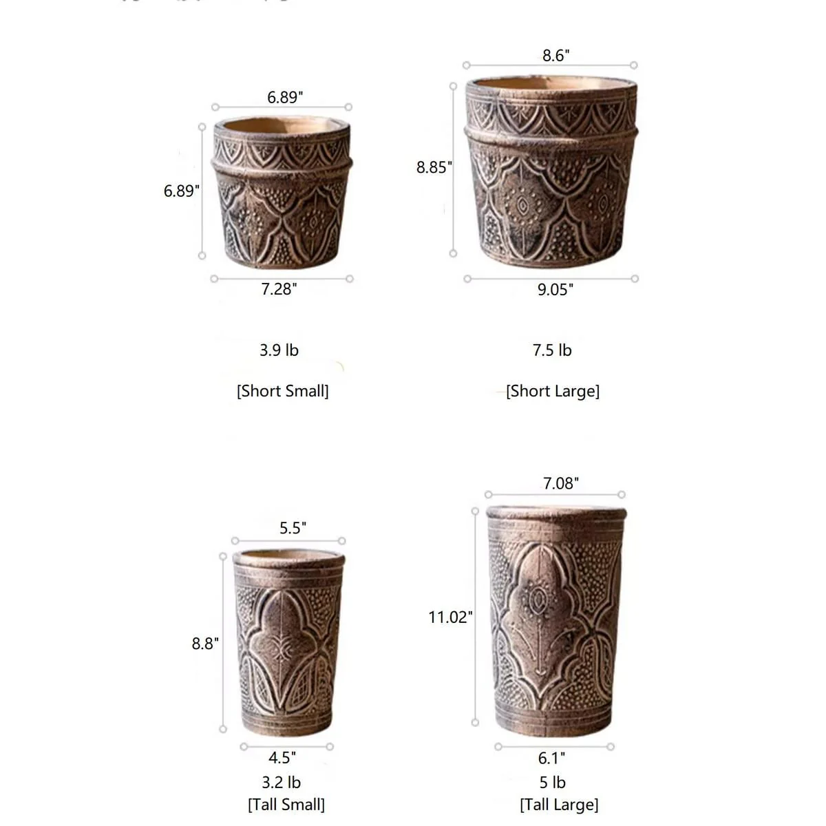 RusticReach Classic Element Art Planter Clay Flowerpot