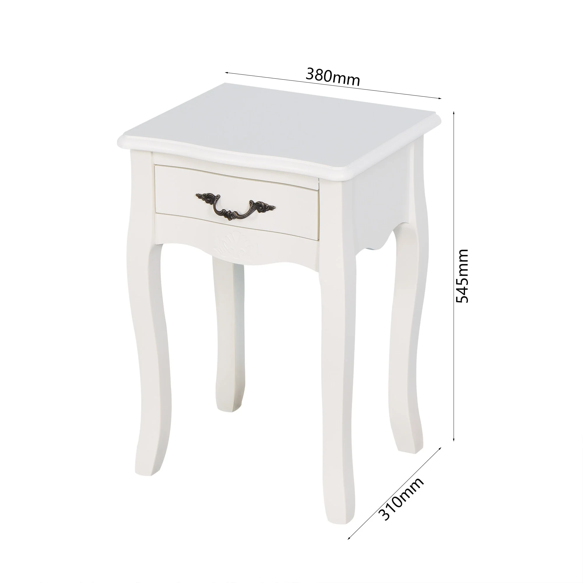 Bathroom Floor-standing Storage Table with a Drawer, 4 Curved Legs