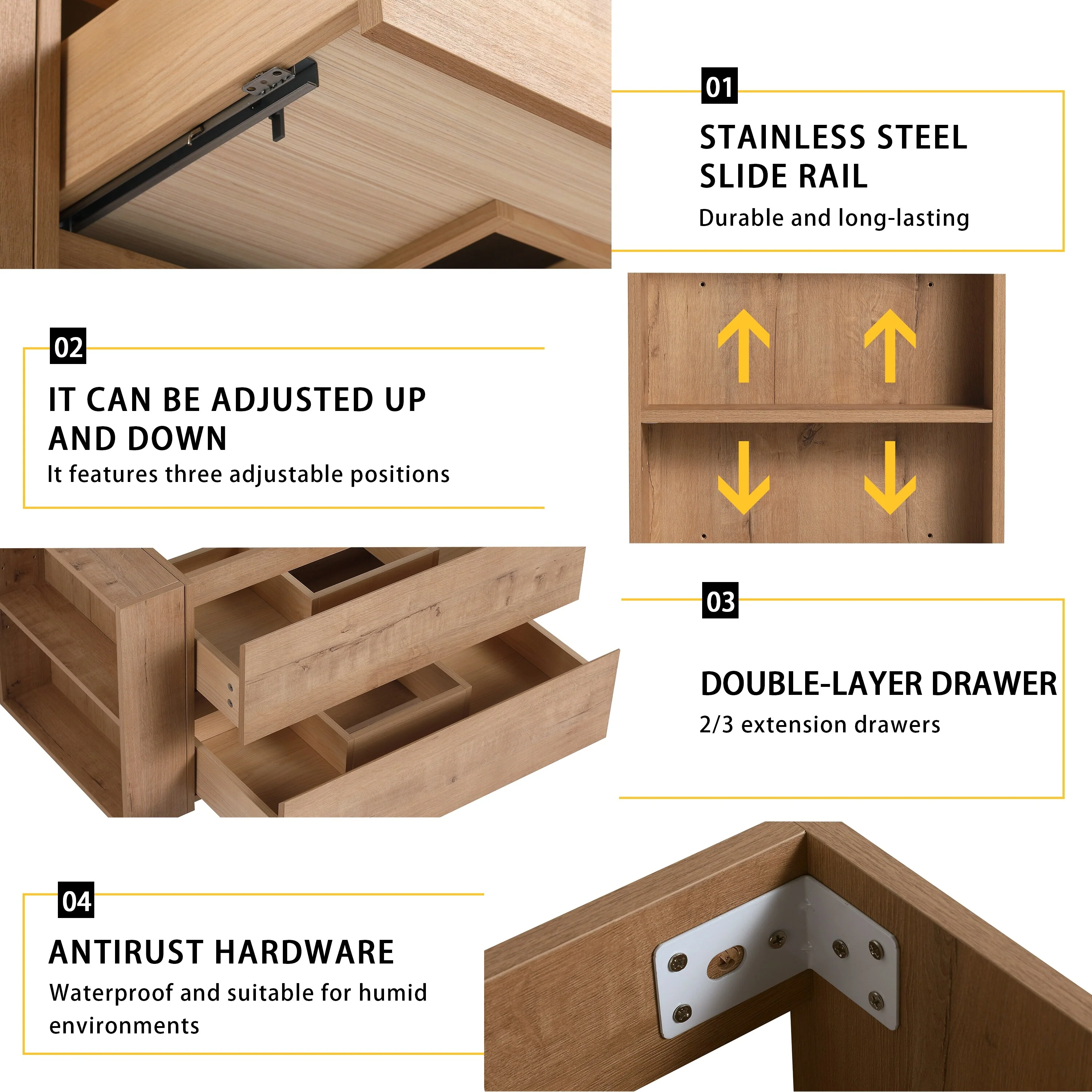 Beingnext 30''/36'' Single Sink Floating Bathroom Vanity with Soft Close Drawer and Adjustable Shelf