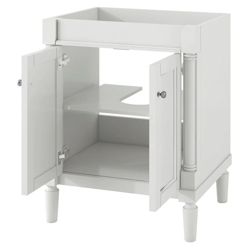 24'' Bathroom Vanity with Top Sink: Modern 2-Tier Storage Cabinet, Single Sink, Large Shelves