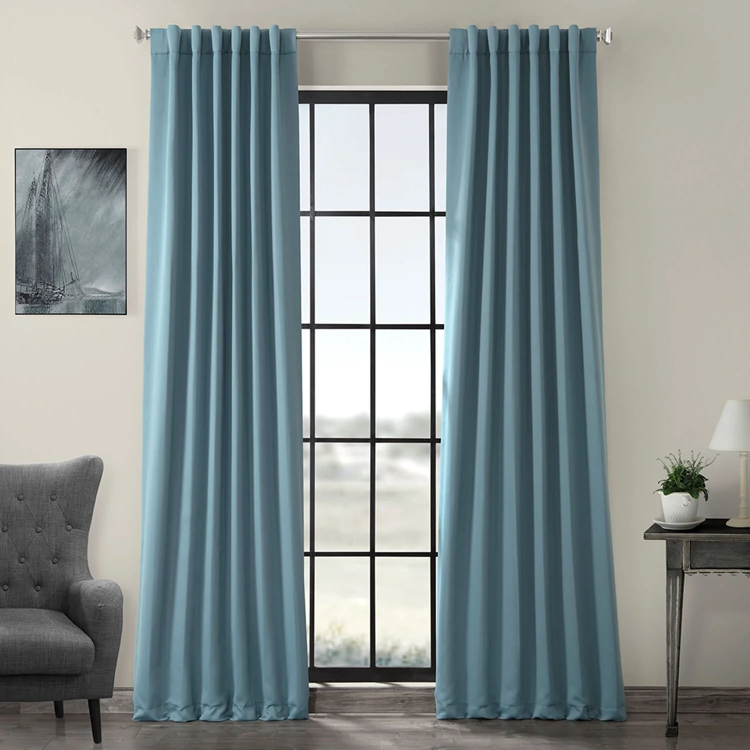 Exclusive Fabrics Room Darkening 120-inch Curtain Panel Pair (2 Panels)