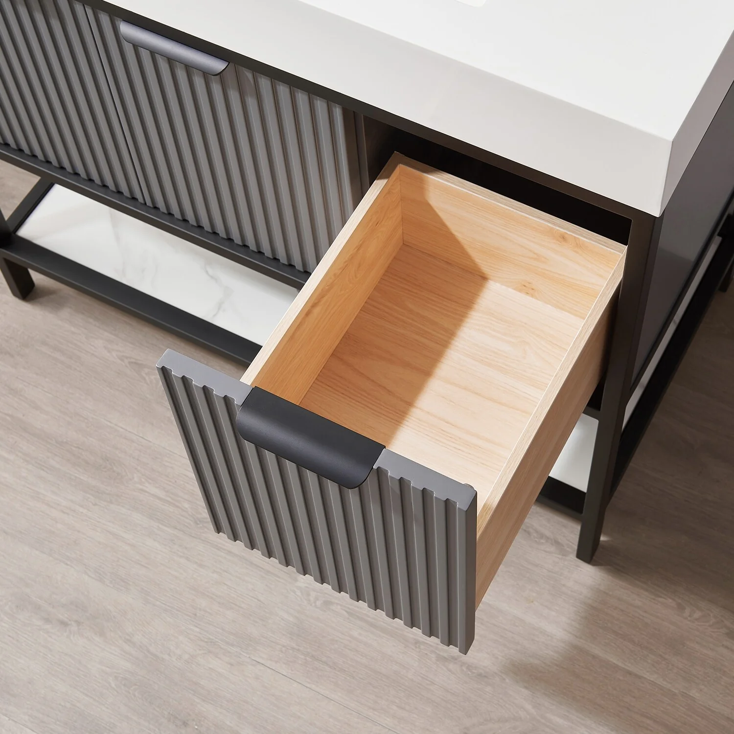 Marcilla 36 in. Single Sink Bath Vanity with Stone Sink Top