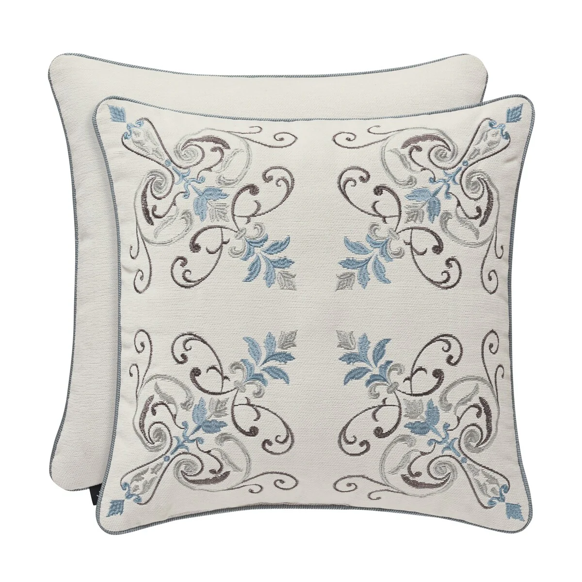Five Queens Court Garrison 18-inch Square Embellished Decorative Throw Pillow