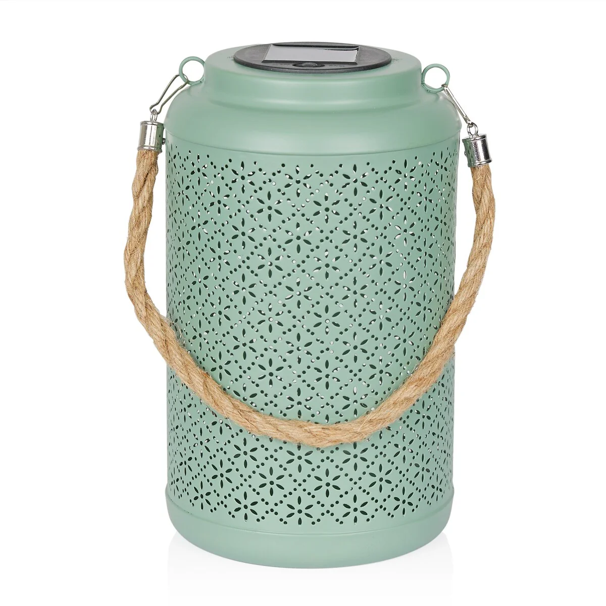 Solar Hanging Decorative Green Lantern with LED Lights