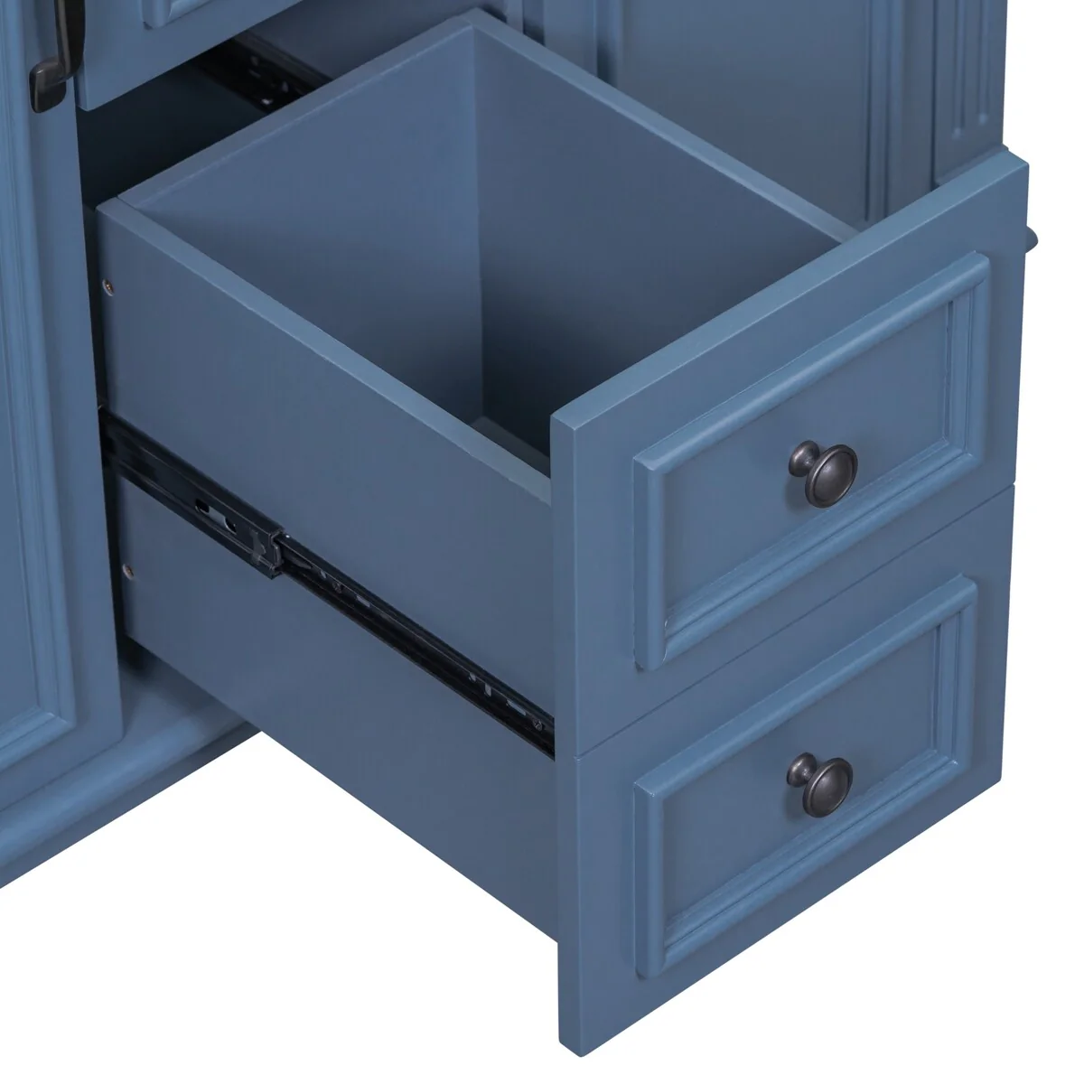 36 in. W x 18 in. D x 34 in. H Freestanding Bath Vanity with White Resin Top and Mirror Cabinet