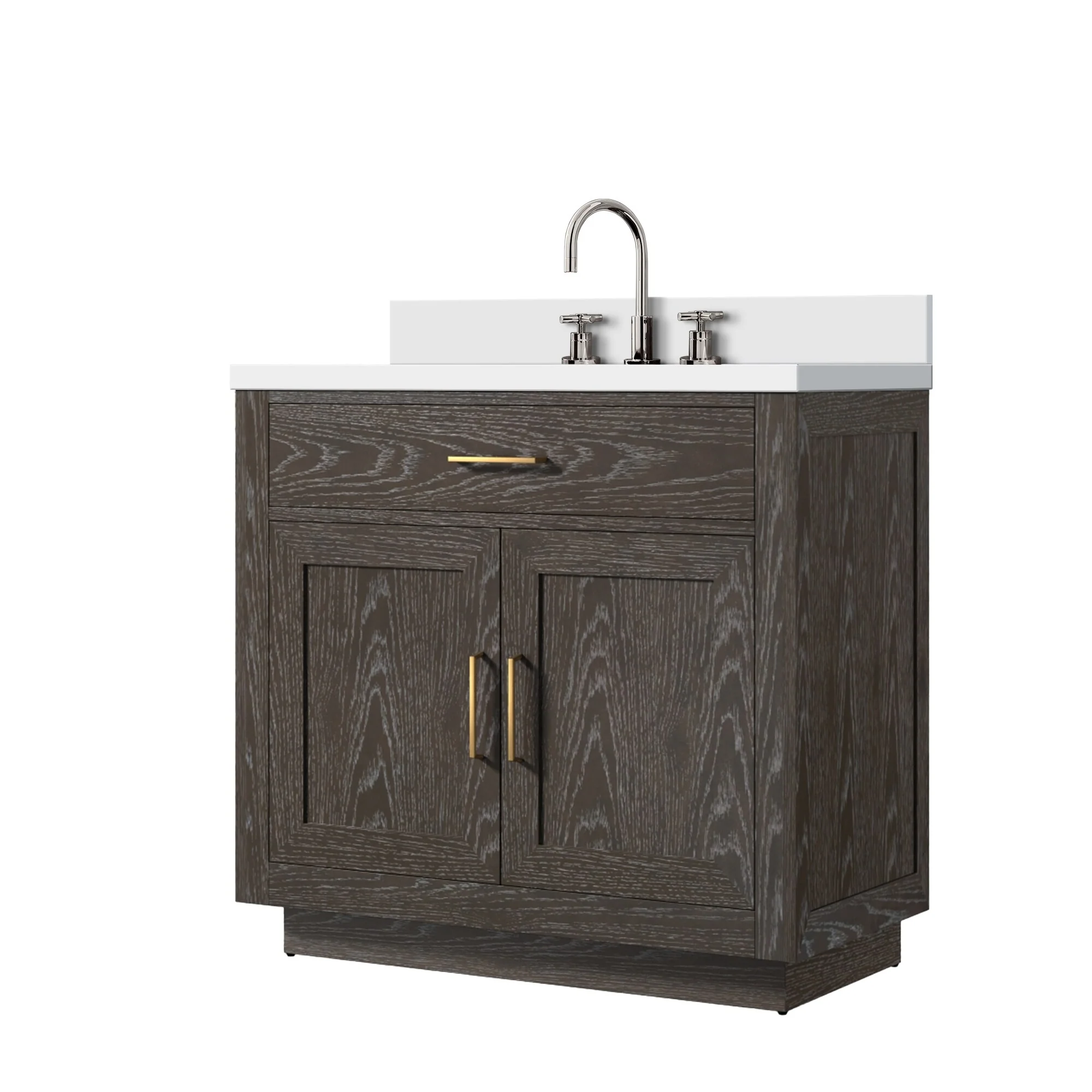 Abbey Bath Vanity with Cultured Marble Top, Sink and Faucet