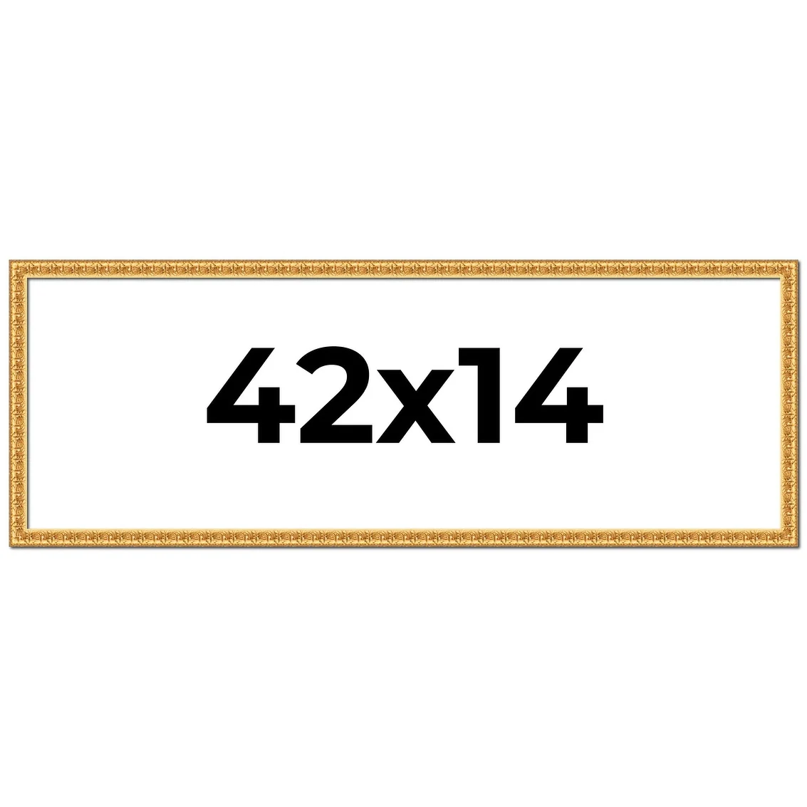 42x14 Frame Gold Real Wood Picture Frame Width 1 inches | Interior