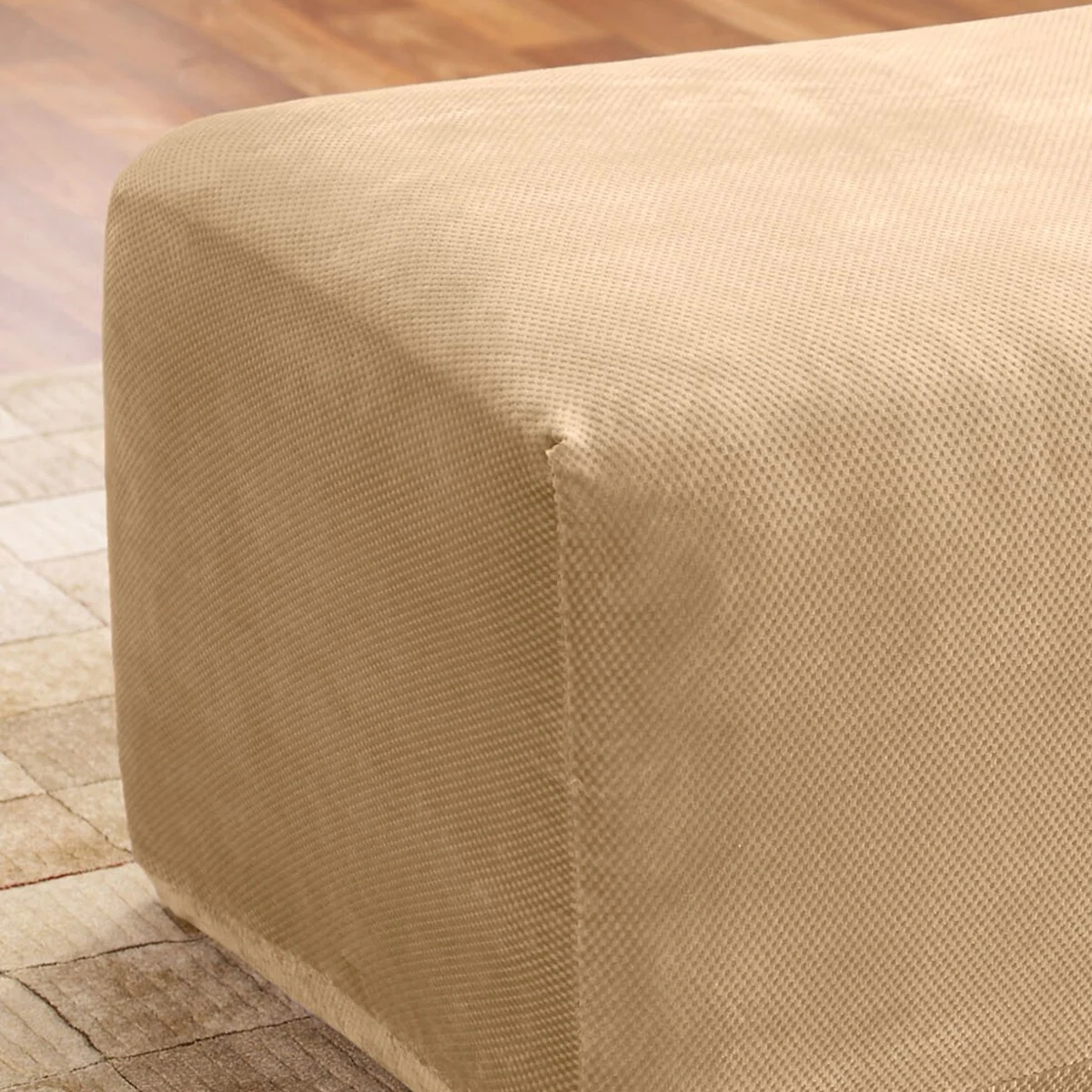 SureFit Stretch Pique Ottoman Slipcover
