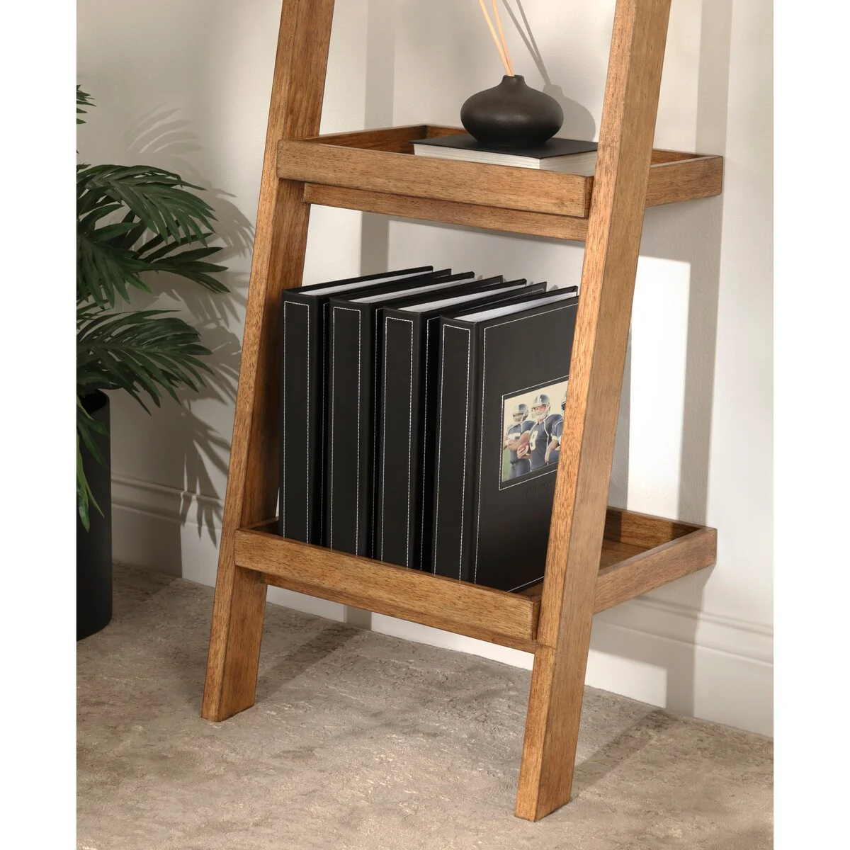 DesignOvation Debossed Black Faux Leather Photo Album (Pack of 4)