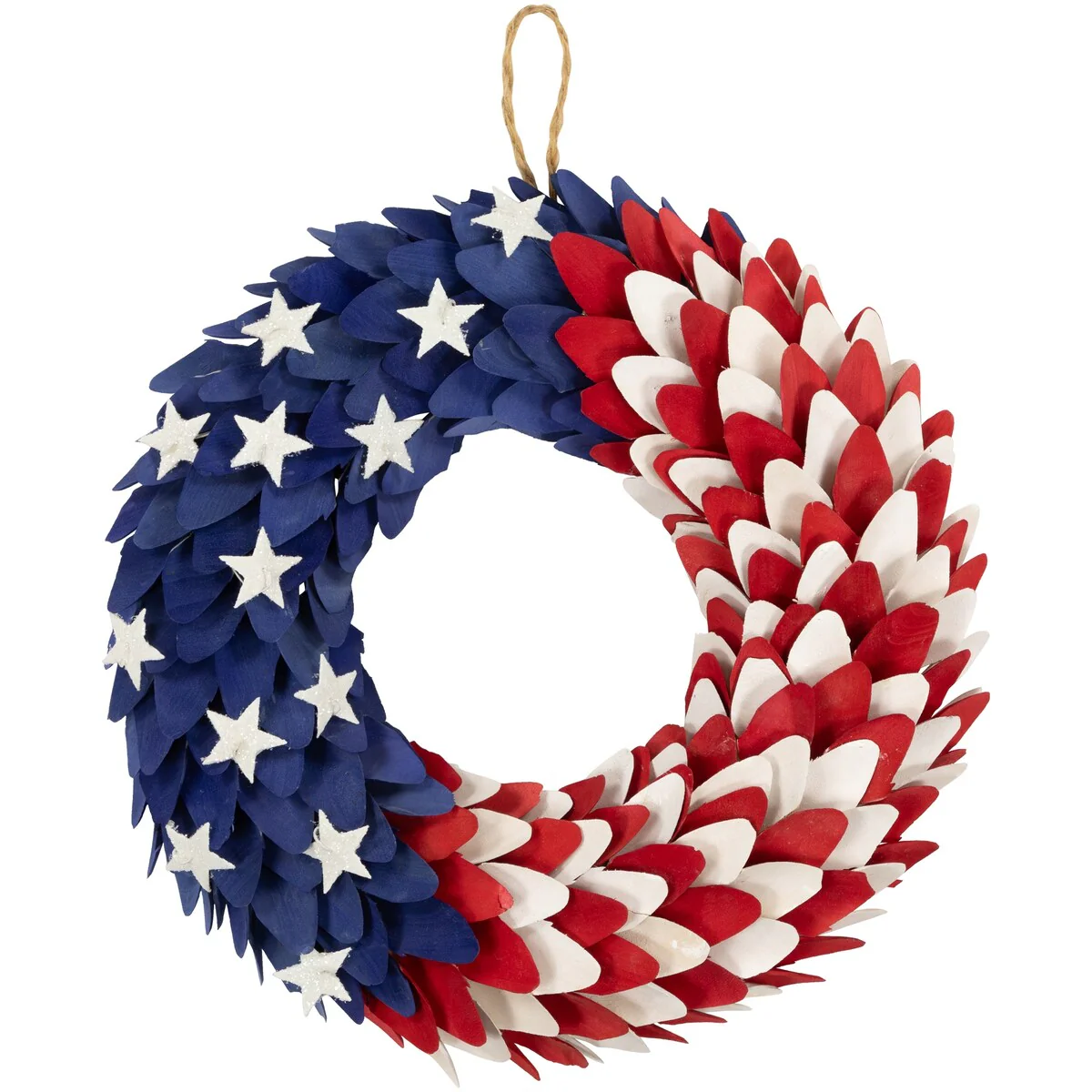 Petals and Stars Wooden Americana Wreath - 15