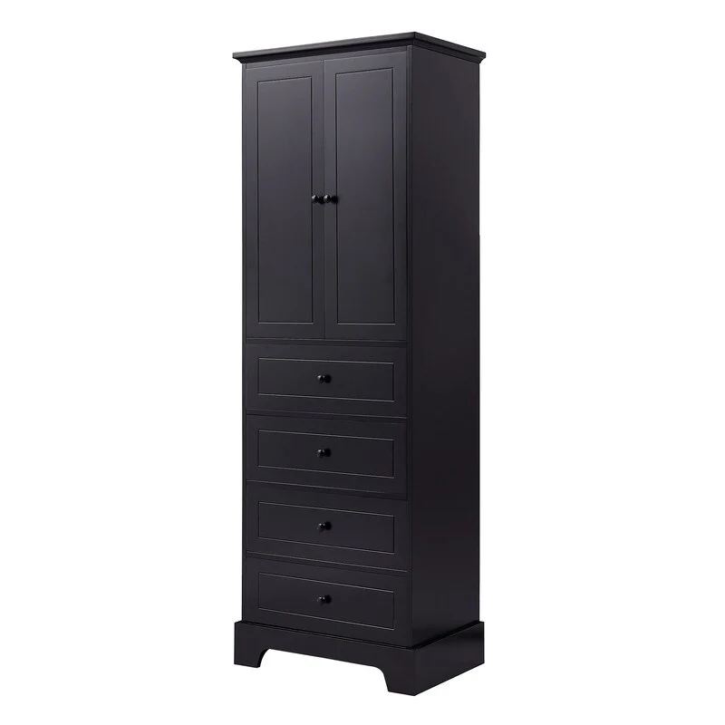 Freestanding Storage Cabinet with 2 Doors and 4 Drawers